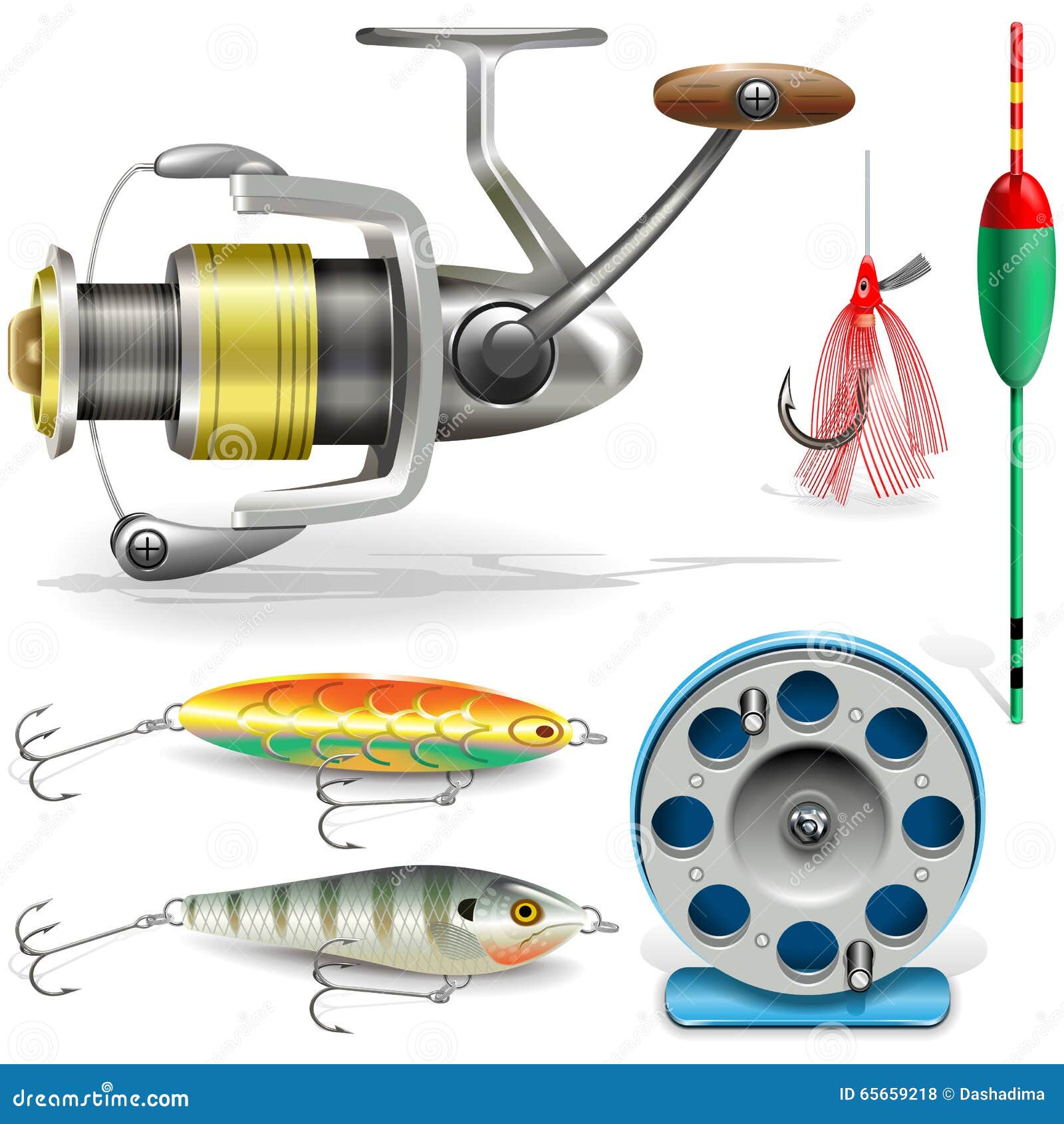 Vector Fishing Tackle stock vector. Illustration of icon 65659218