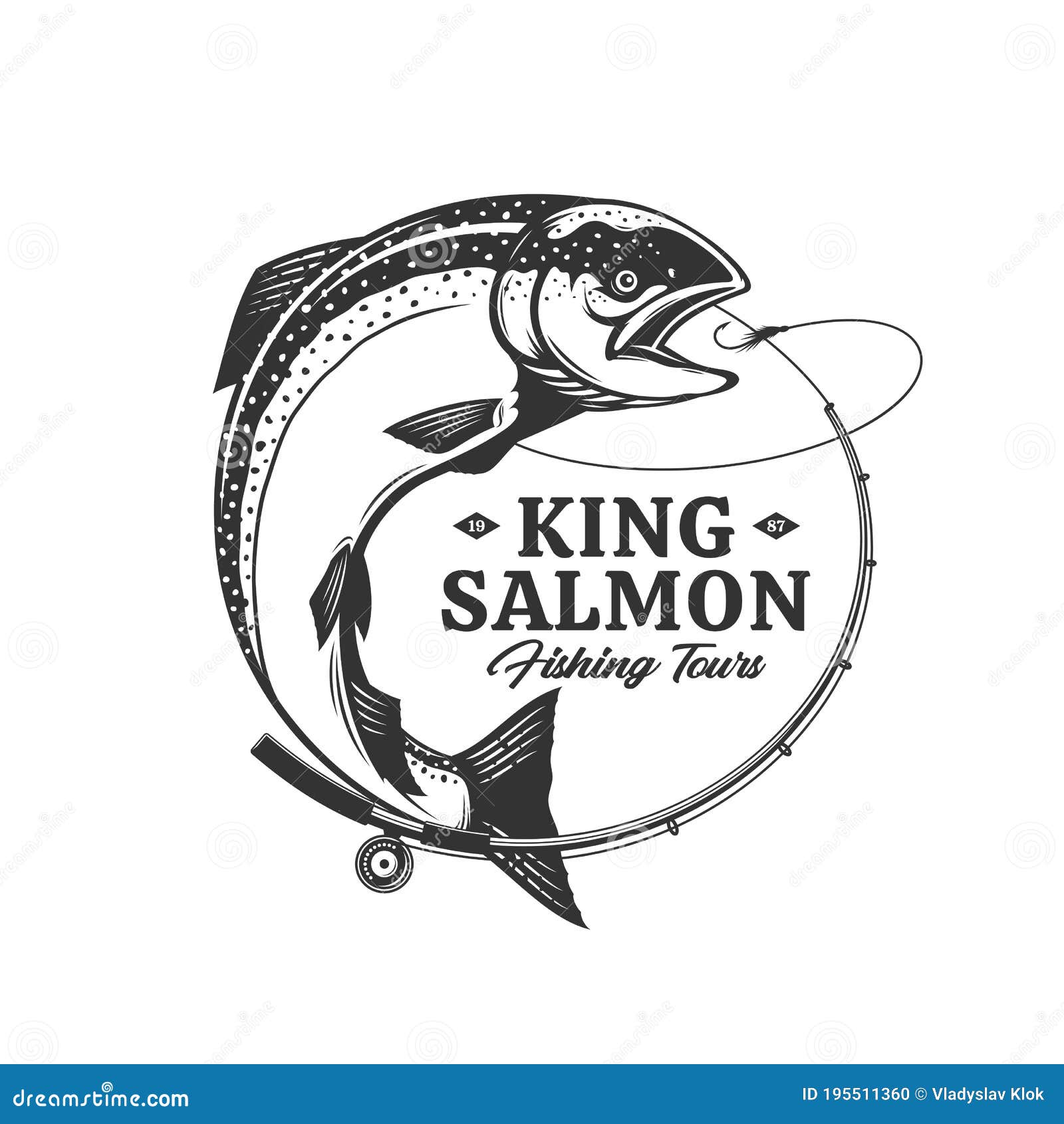 Vector fishing tour logo stock vector. Illustration of aquatic - 195511360
