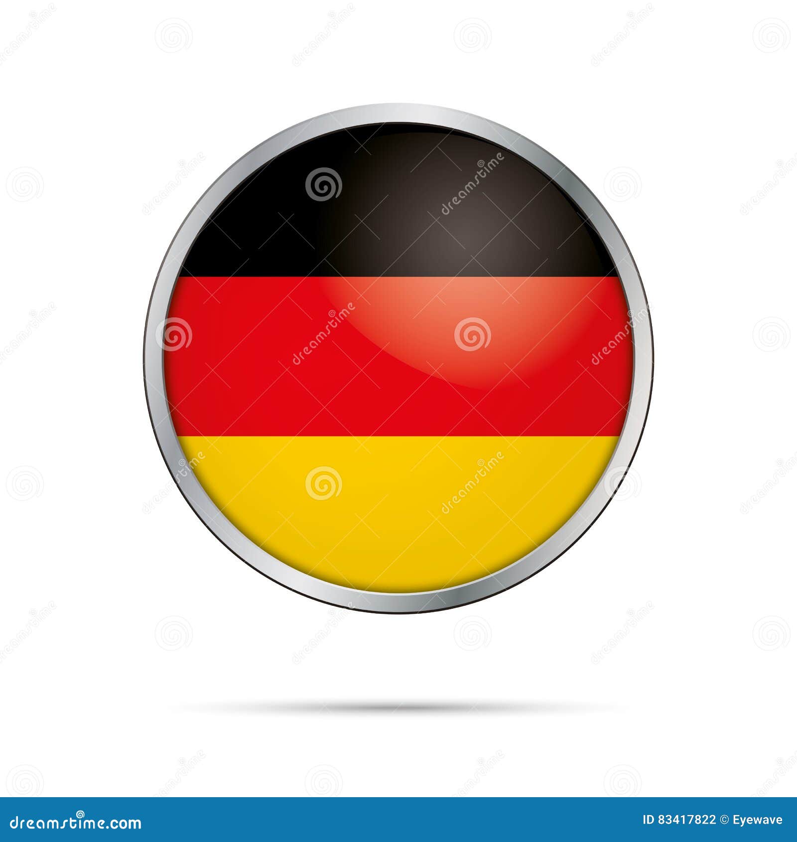 Vector Flag Button. Germany Flag in Glass Button Style. Stock Vector