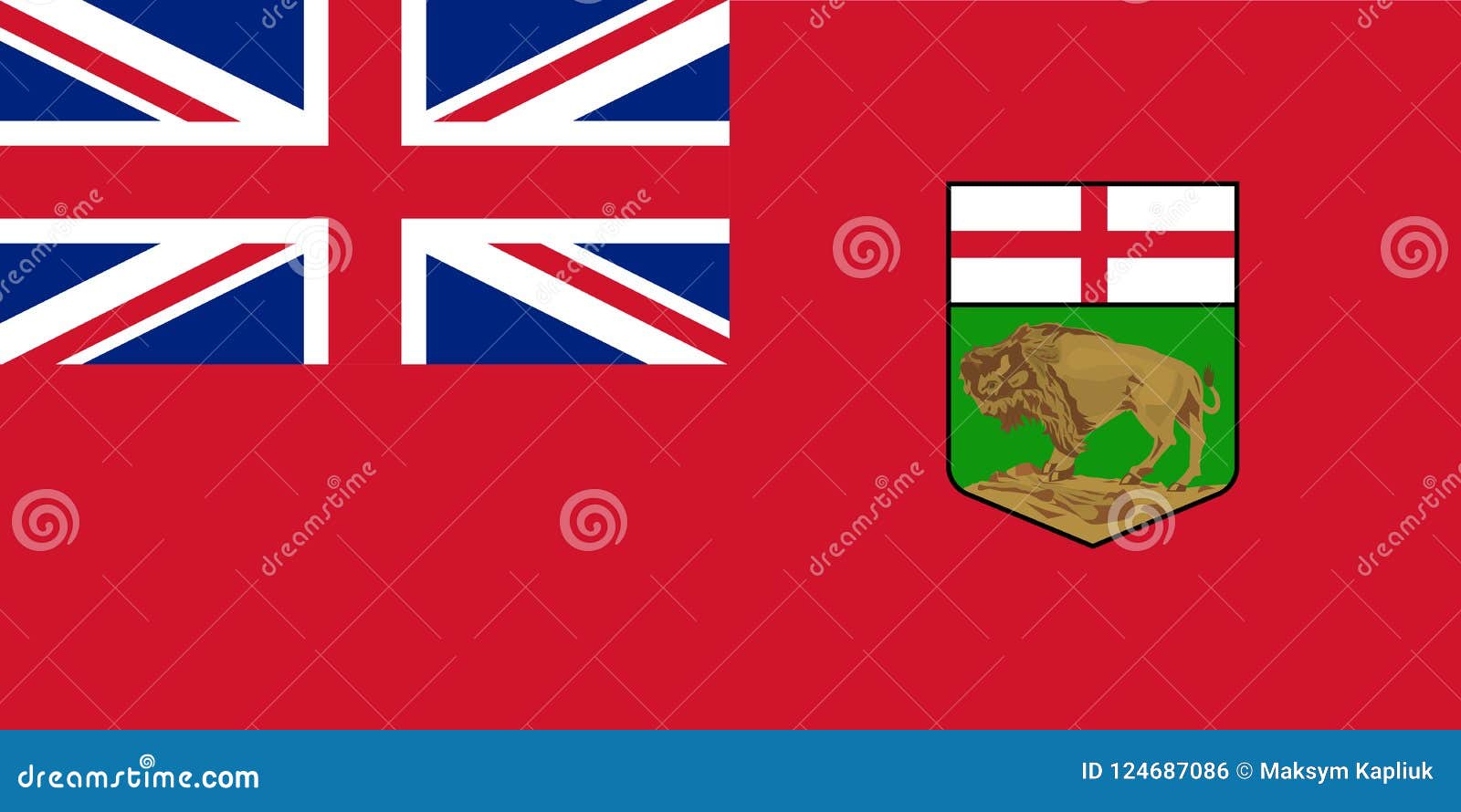  flag of manitoba province canada. winnipeg