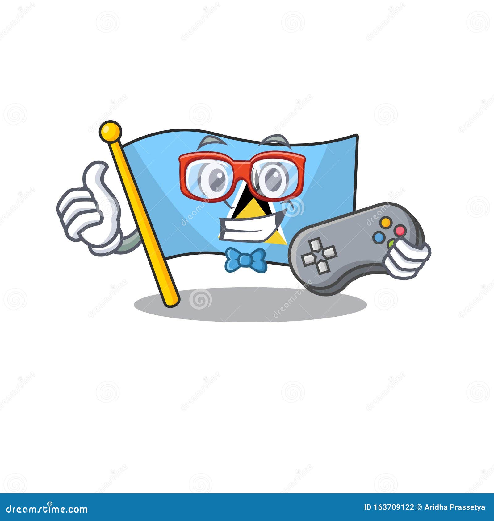 Vector Flag Saint Lucia in Holding Gamer Mascot Stock Vector