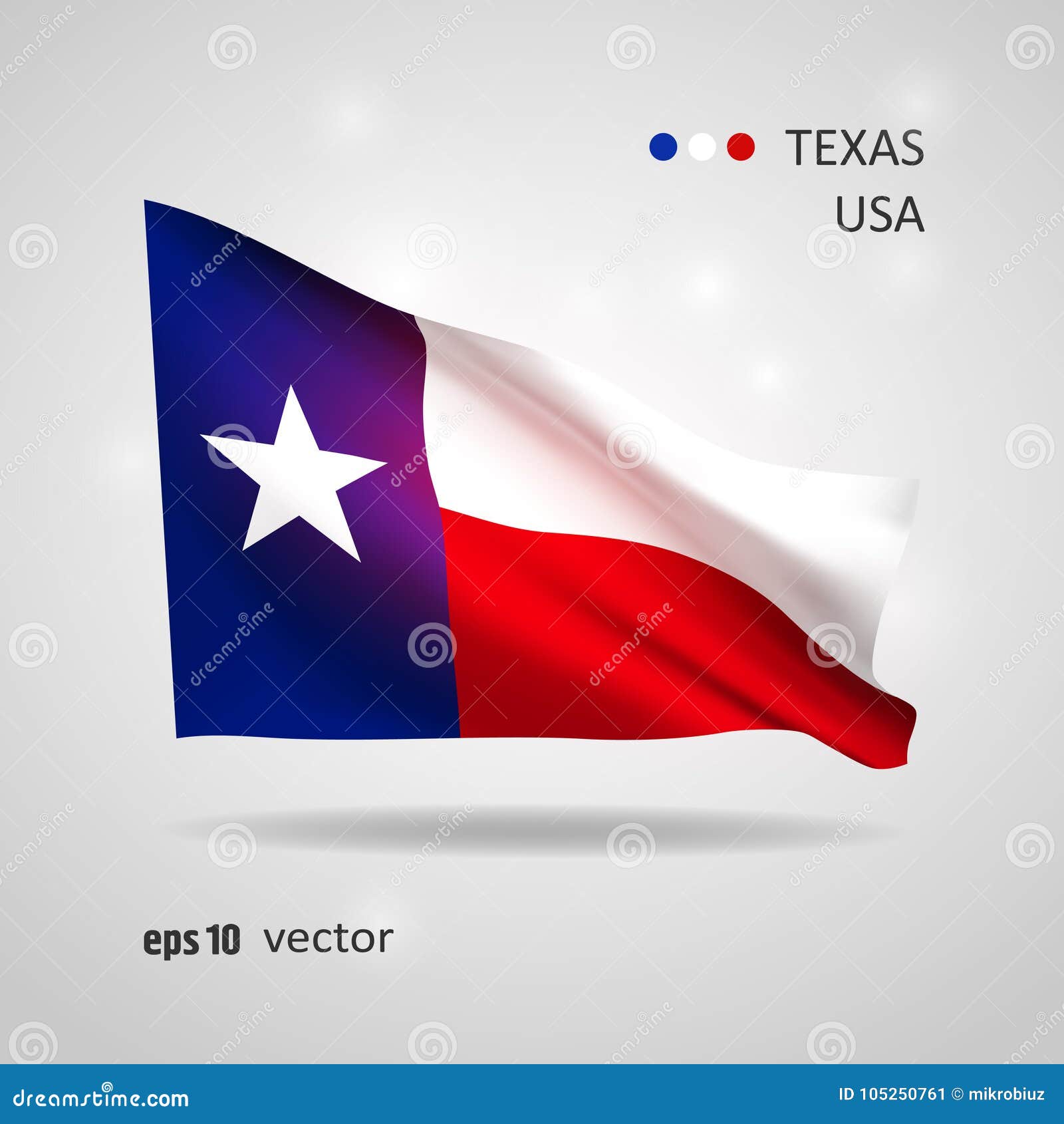 Vector Flag Of Texas State Stock Vector Illustration Of American