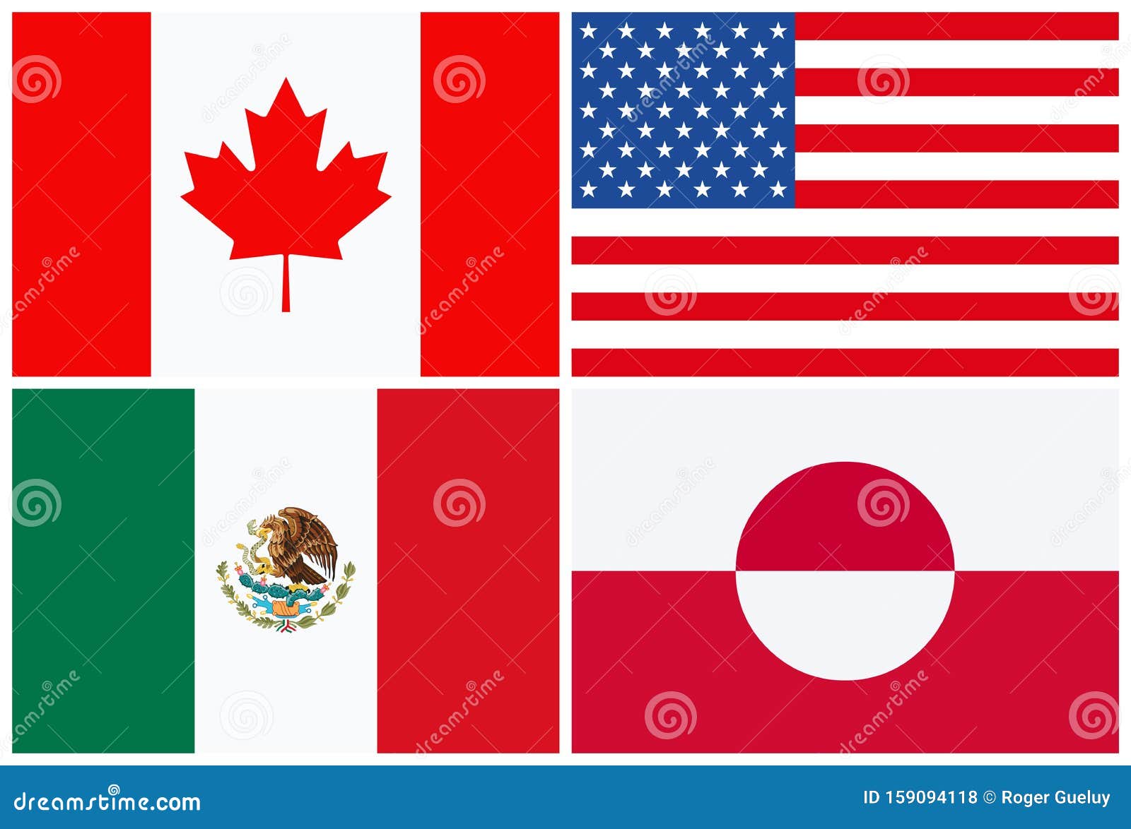 Vector Flags of Countries of North America Stock Vector Illustration of design, banner 159094118
