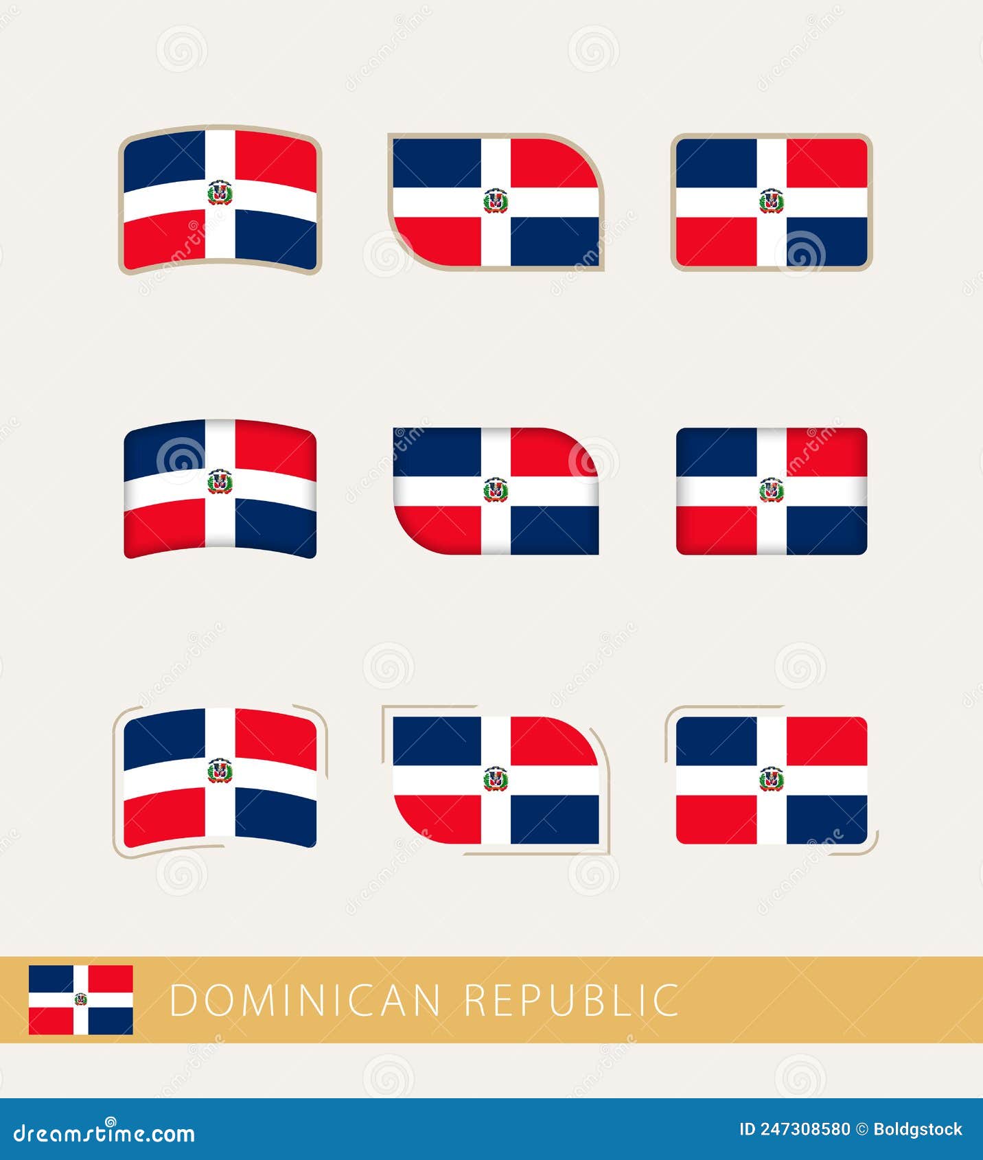 Vector Flags of Dominican Republic, Collection of Dominican Republic