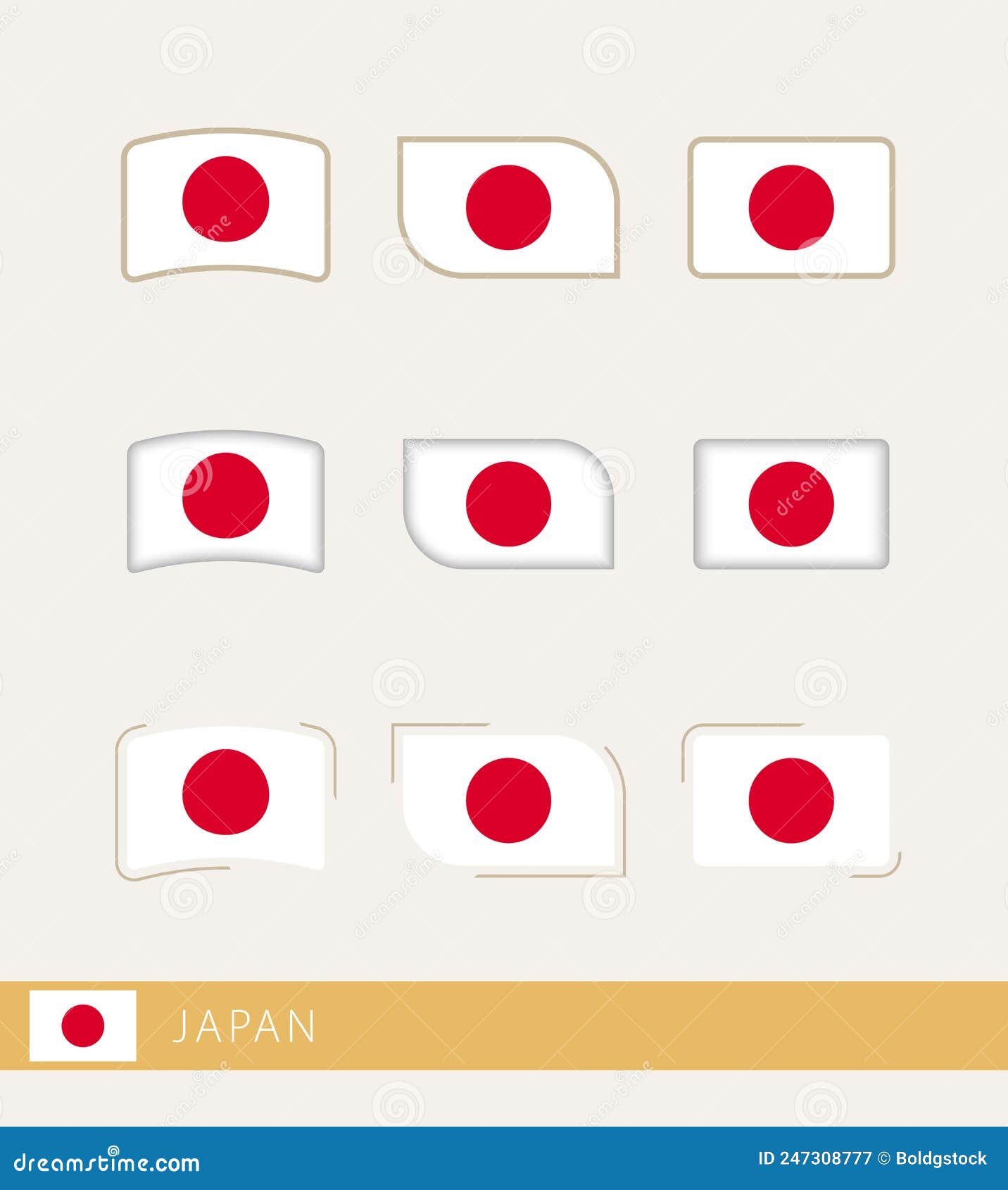 Vector Flags of Japan, Collection of Japan Flags Stock Vector Illustration of flags, asia