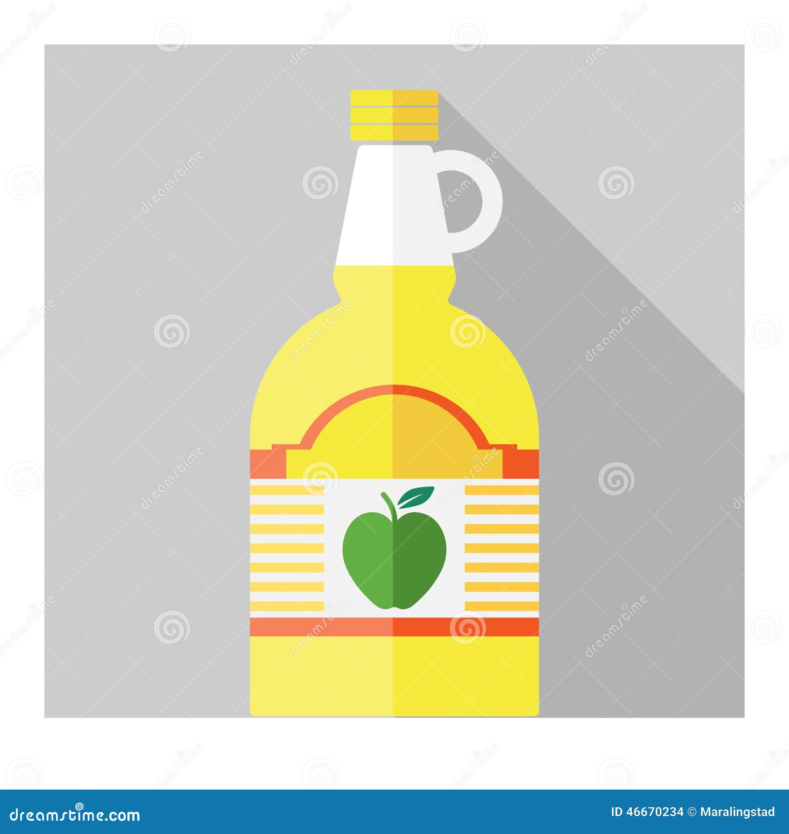 Vector Flat Apple Cider Vinegar Bottle Template Stock Vector