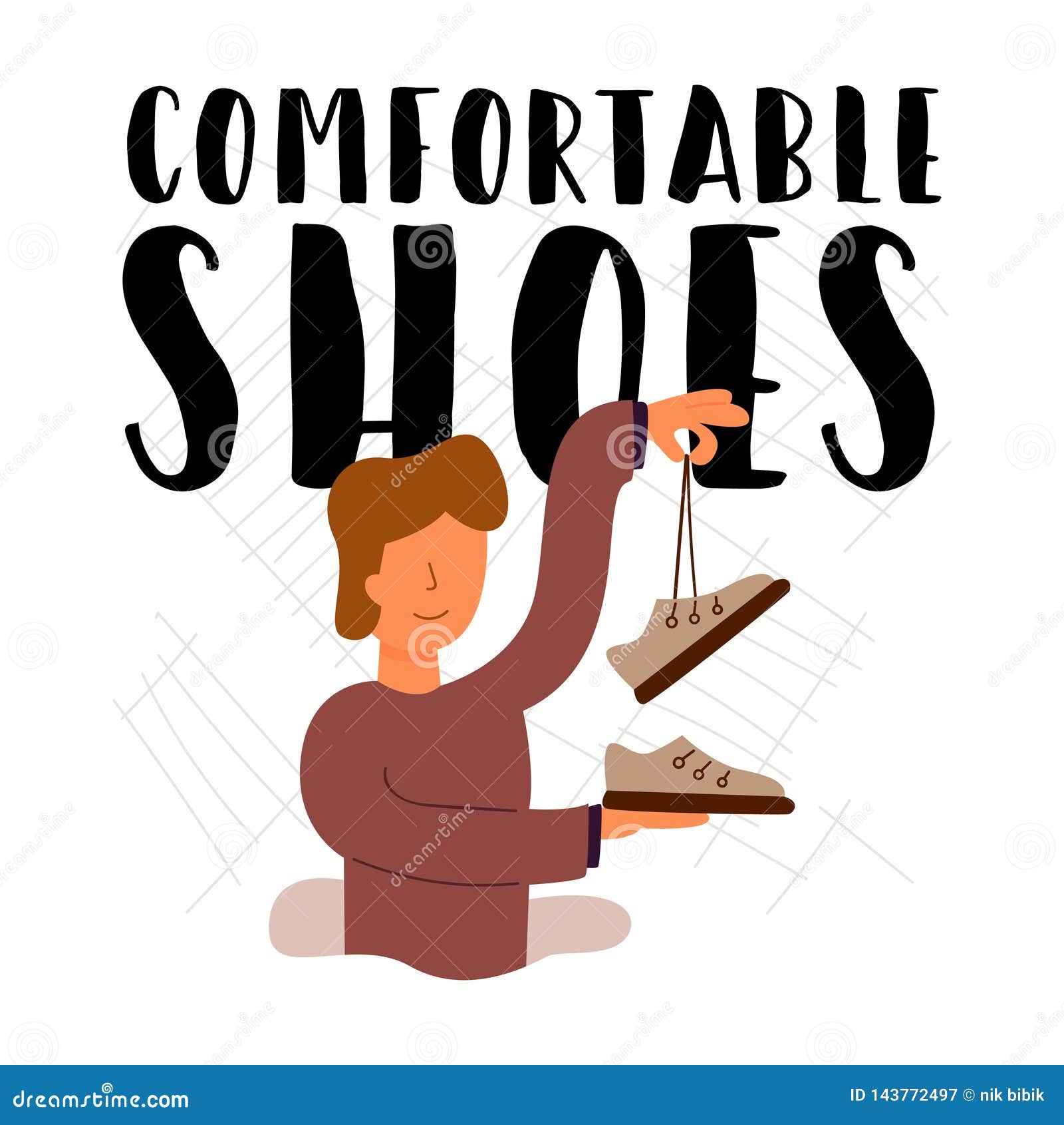Comfortable Shoes Brand He Enjoys Good Choice. Stock