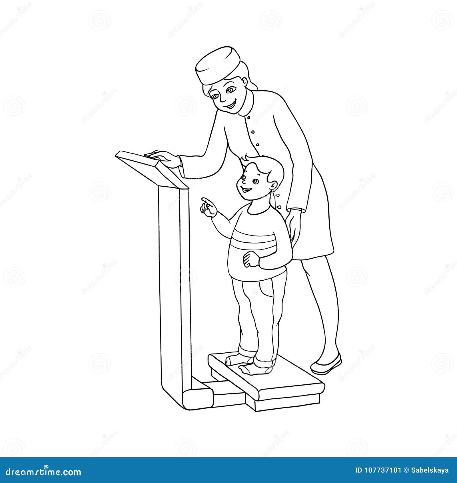 A doctor is examining a child. No gradients. Boy cartoon characters, Doctor drawing, Cartoon drawings