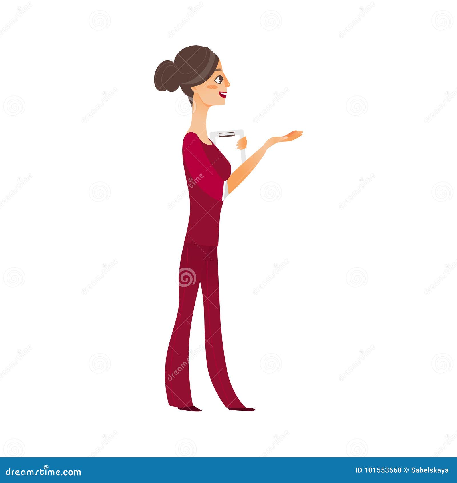 Vector Flat Woman Nurce in Medical Clothing Stock Vector - Illustration ...