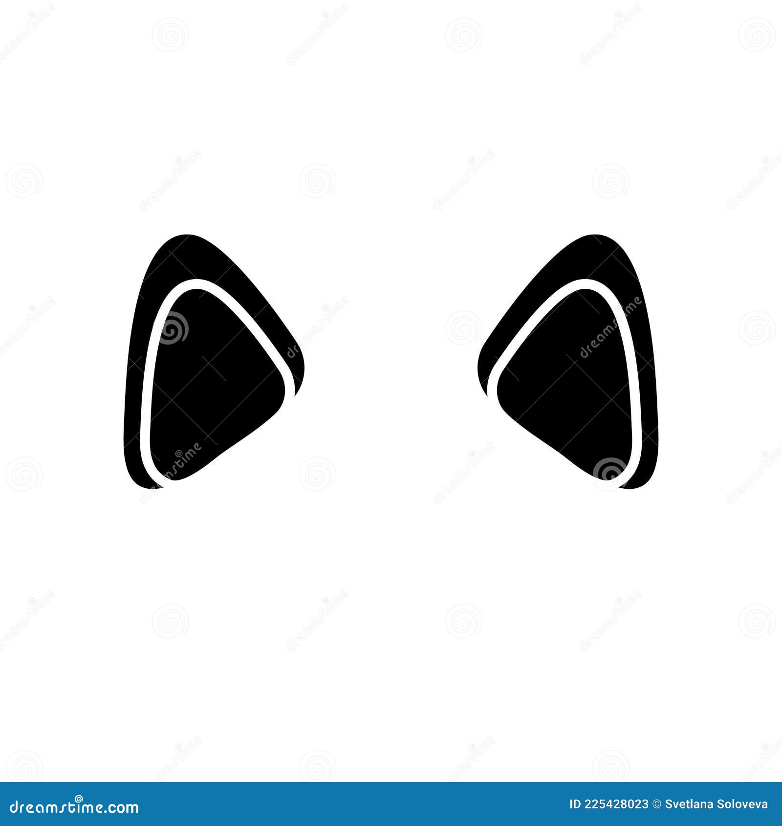 Vector flat cat ears stock illustration. Illustration of isolated 225428023