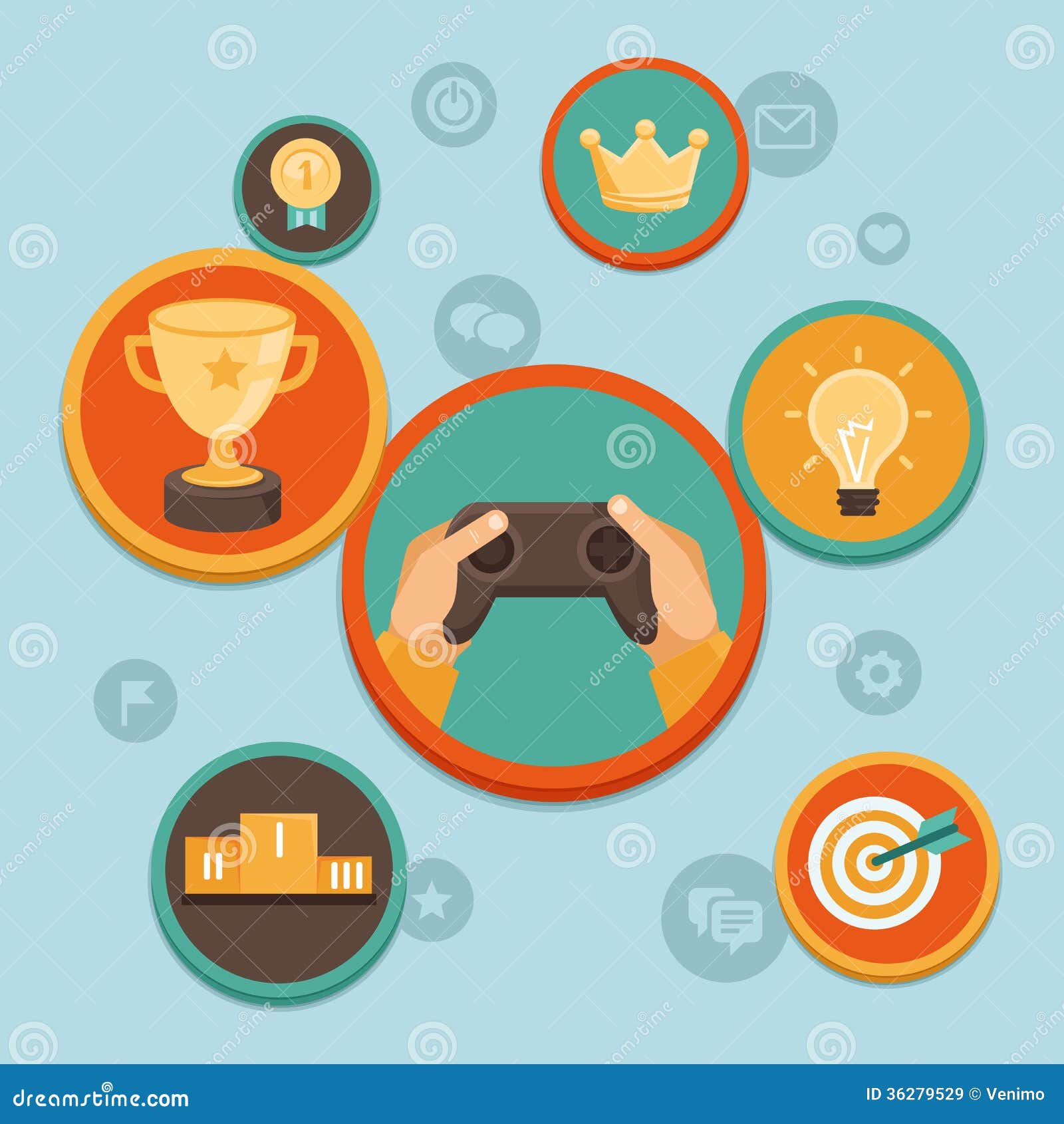 Free Vector Online games concept illustration with controller