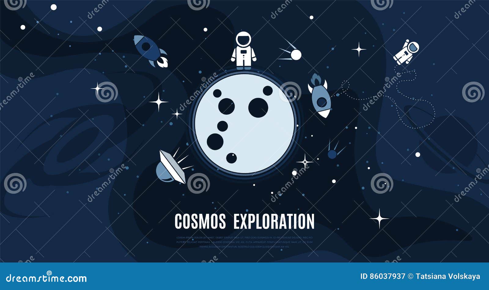 vector flat cosmos design background stock vector illustration of