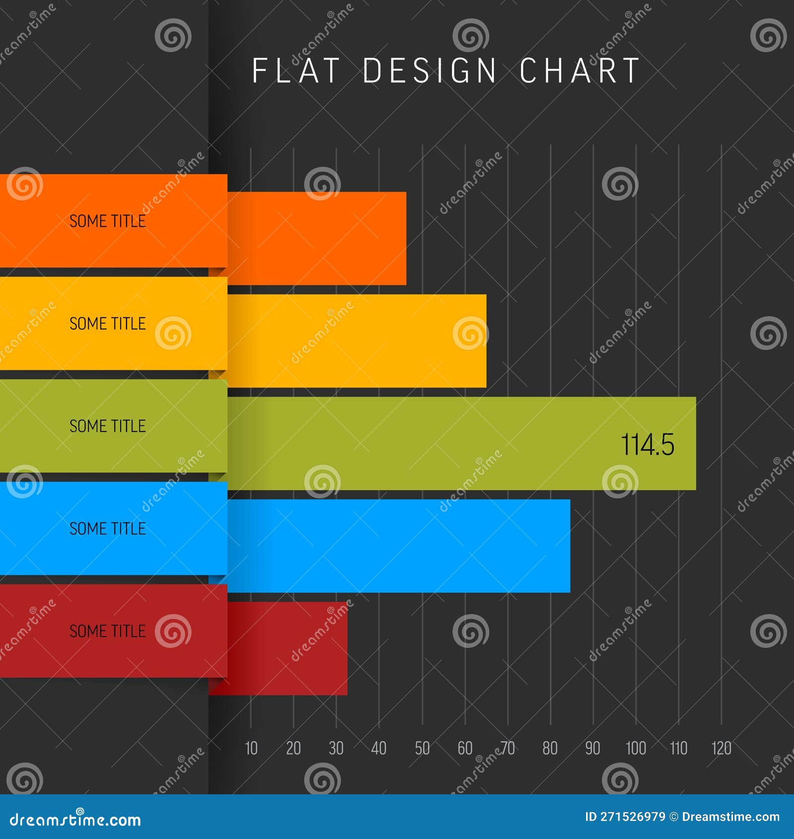 Vector Flat Dark Horizontal Design Statistics Color Columns Graph ...