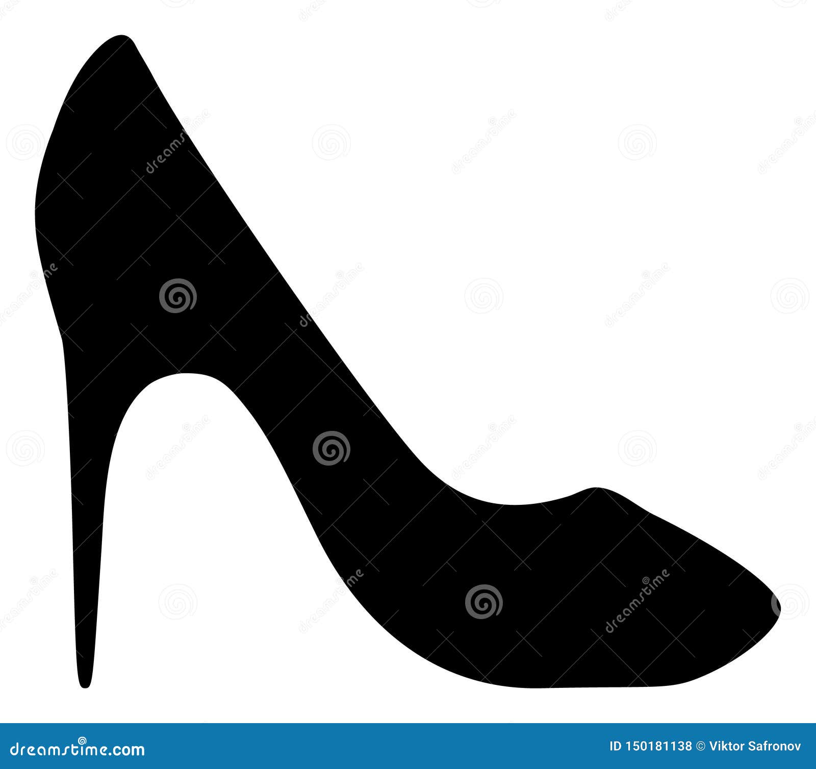 Vector Flat High Heel Shoe Icon Stock Vector - Illustration of heel ...
