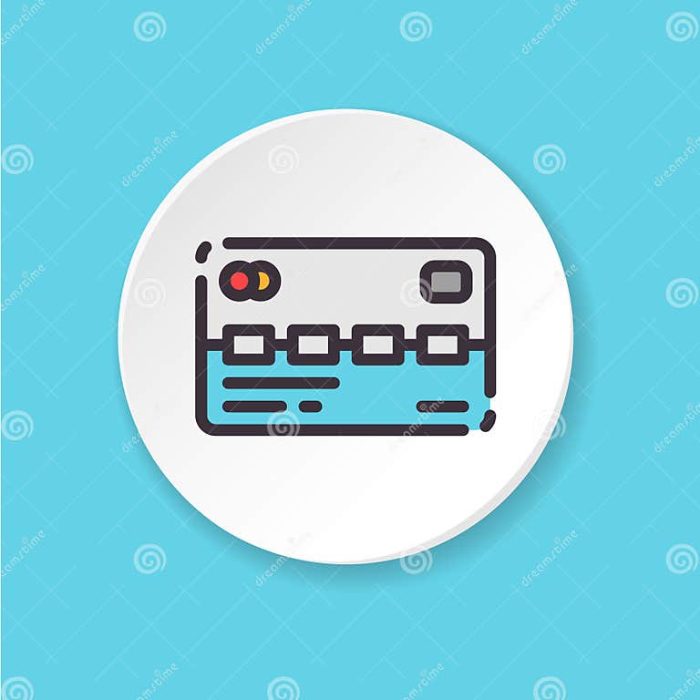 Vector Flat Icon Prepaid Card. UI/UX User Interface. Stock Vector