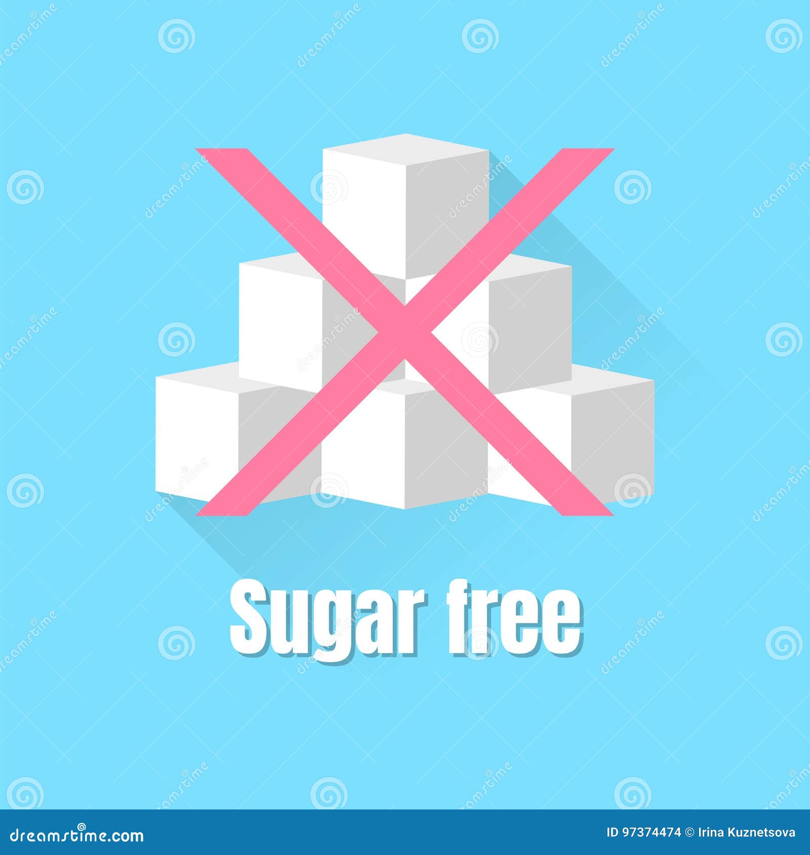 Vector Flat Icon Sign Sugar Free Stock Vector Illustration of