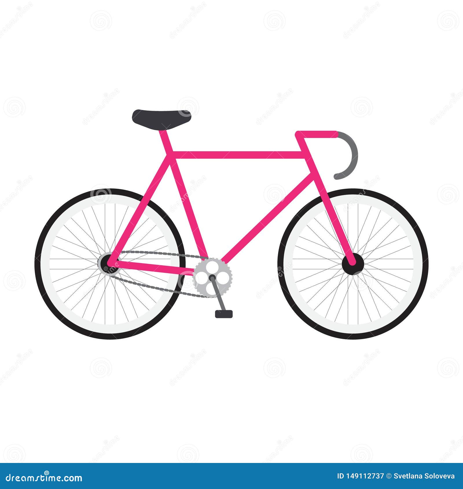 Vector Flat Icon of Sport Race Bicycle on White Stock Vector - Illustration  of icon, flat: 149112737