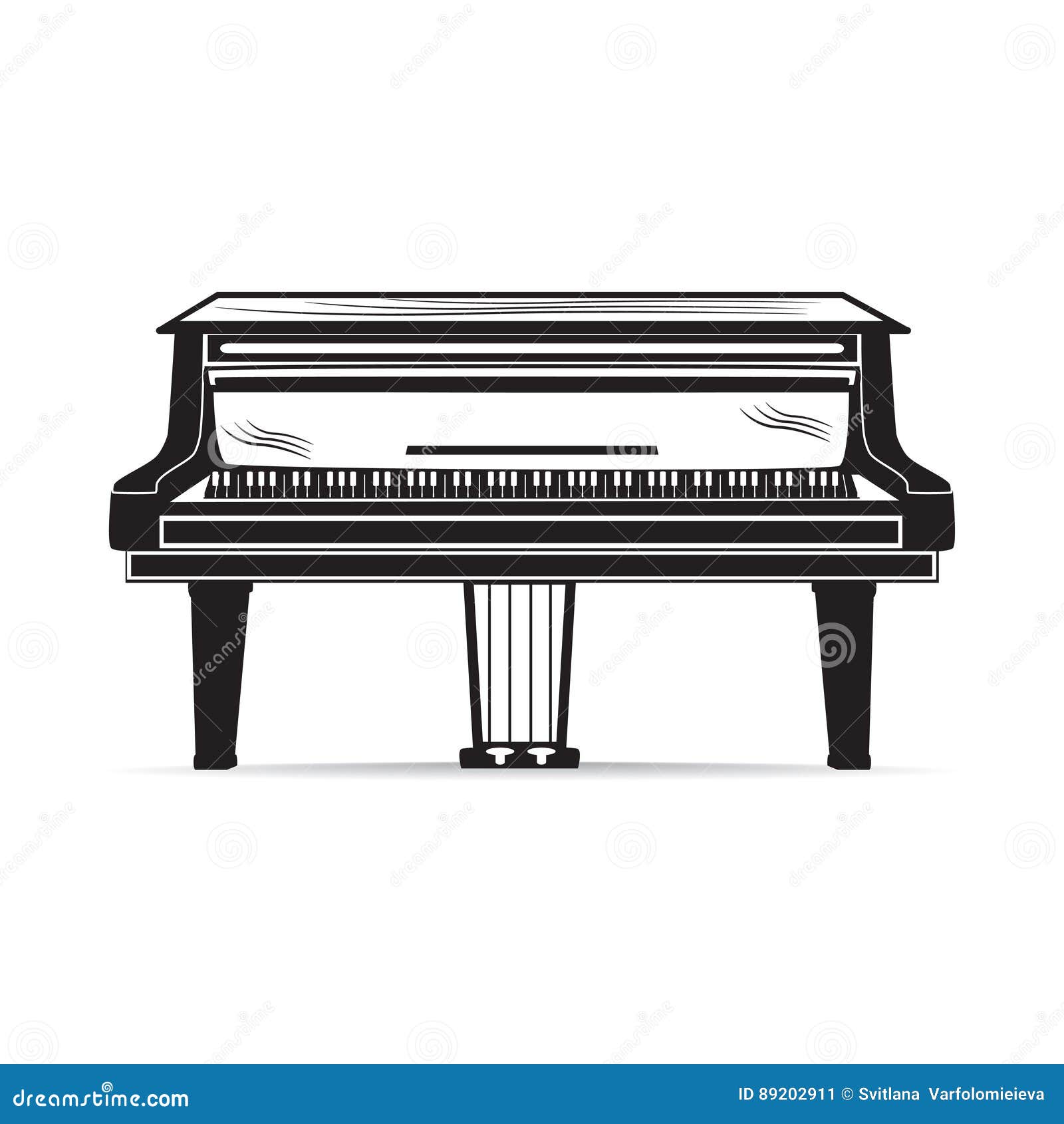 Vector Flat Illustration of Grand Piano Musical Instrument. Stock ...
