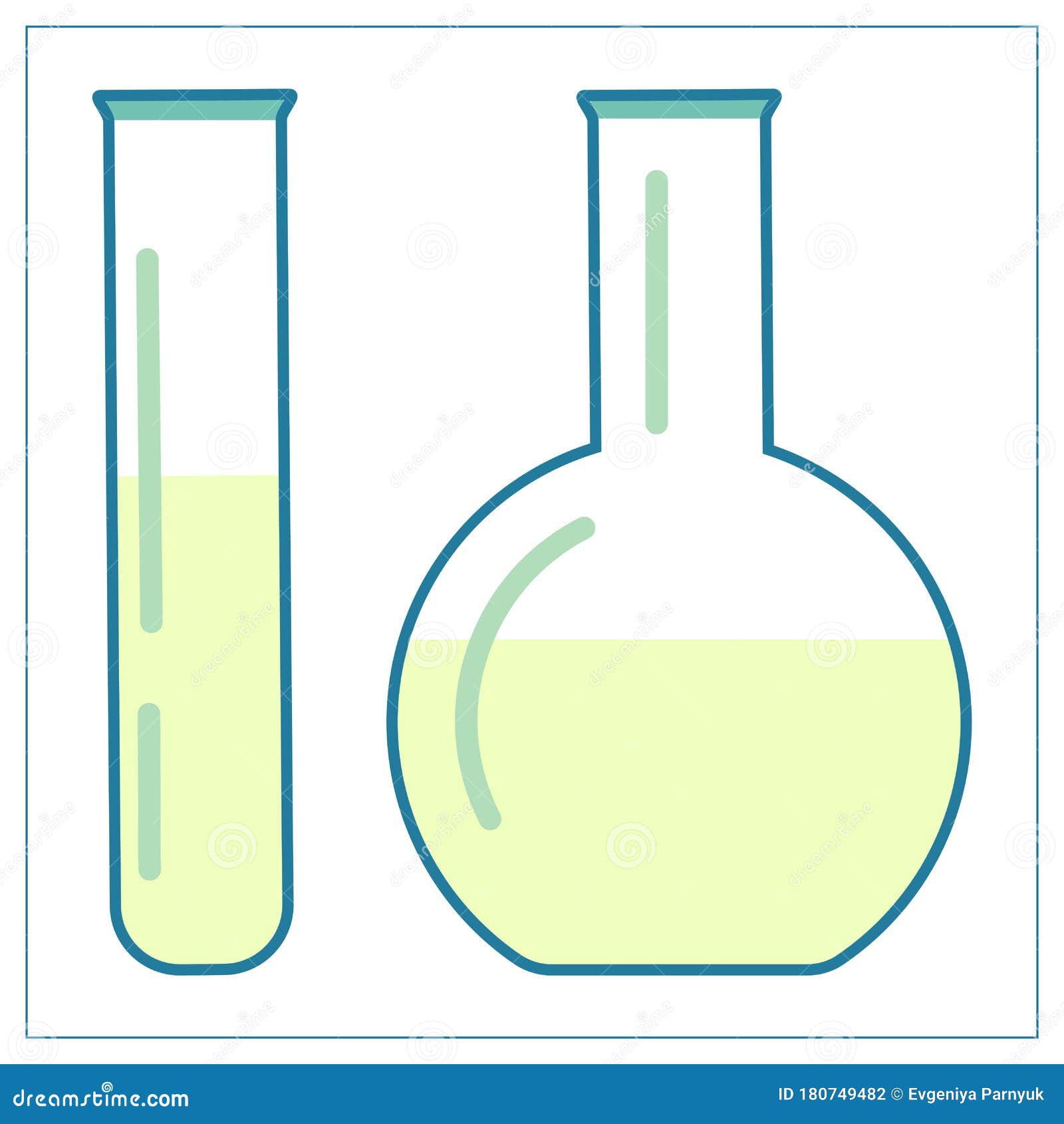 Vector Flat Illustration with a Laboratory Apparatus with Solution. for ...