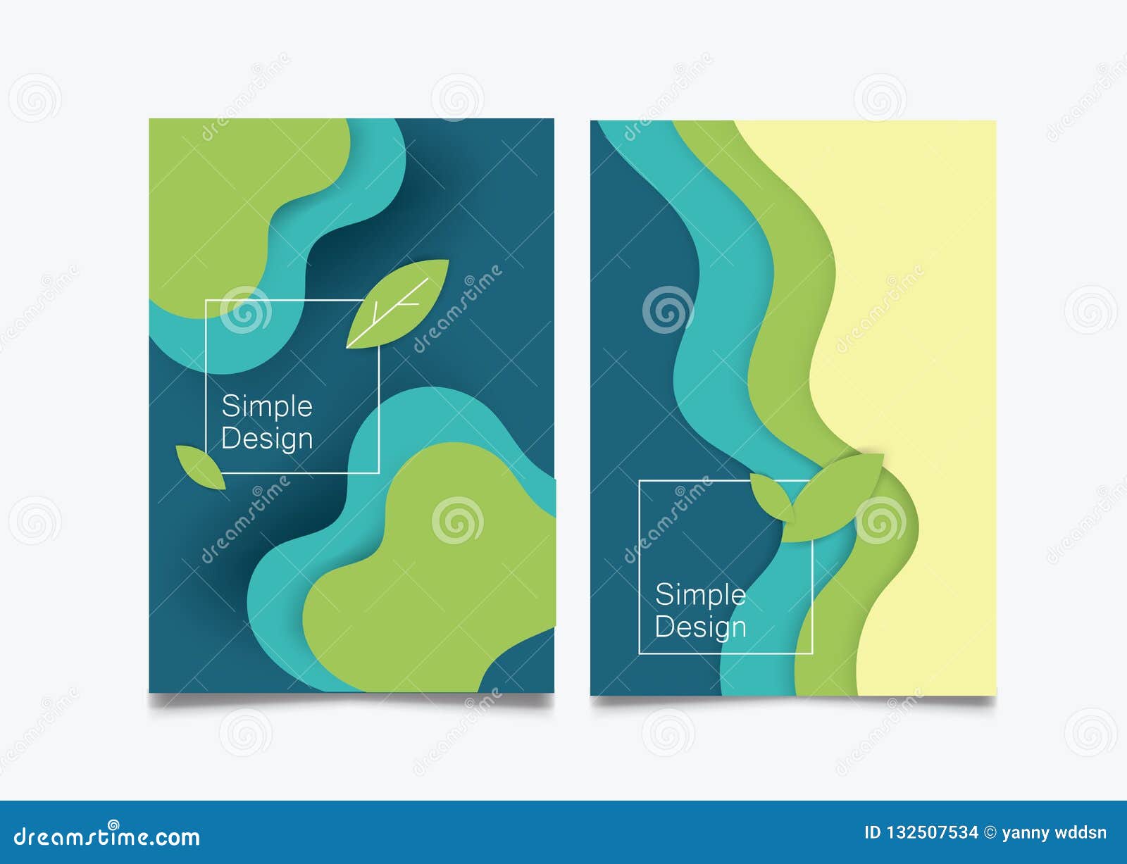Paper Cut Craft Background Cover Book Green Wave Leave Thin Line Flat Stock Illustration Illustration Of Ecology Grass 132507534