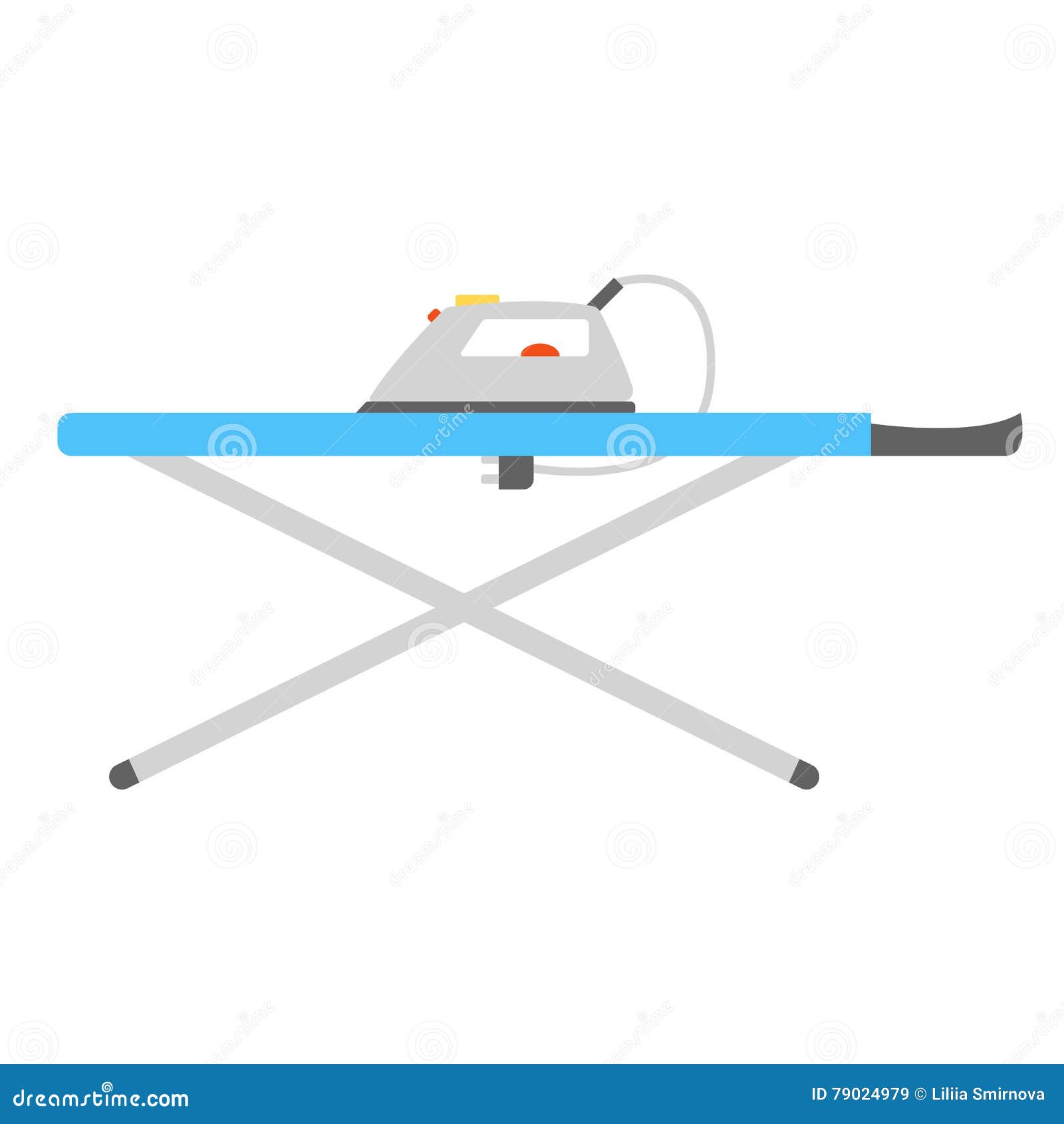 Vector Flat Iron and Ironing Board Stock Vector Illustration of flat