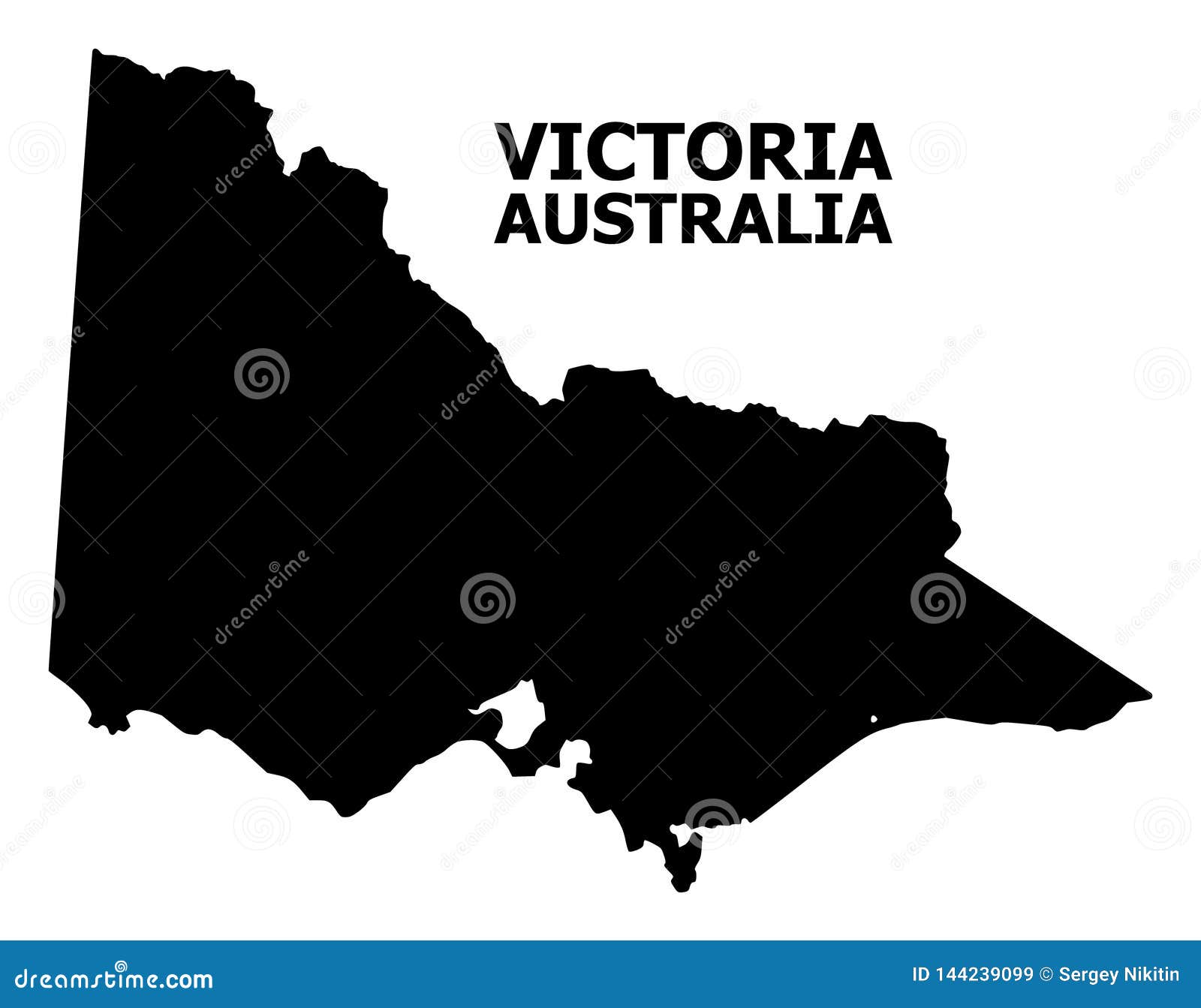 Vector Flat Map of Australian Victoria with Caption Stock Vector