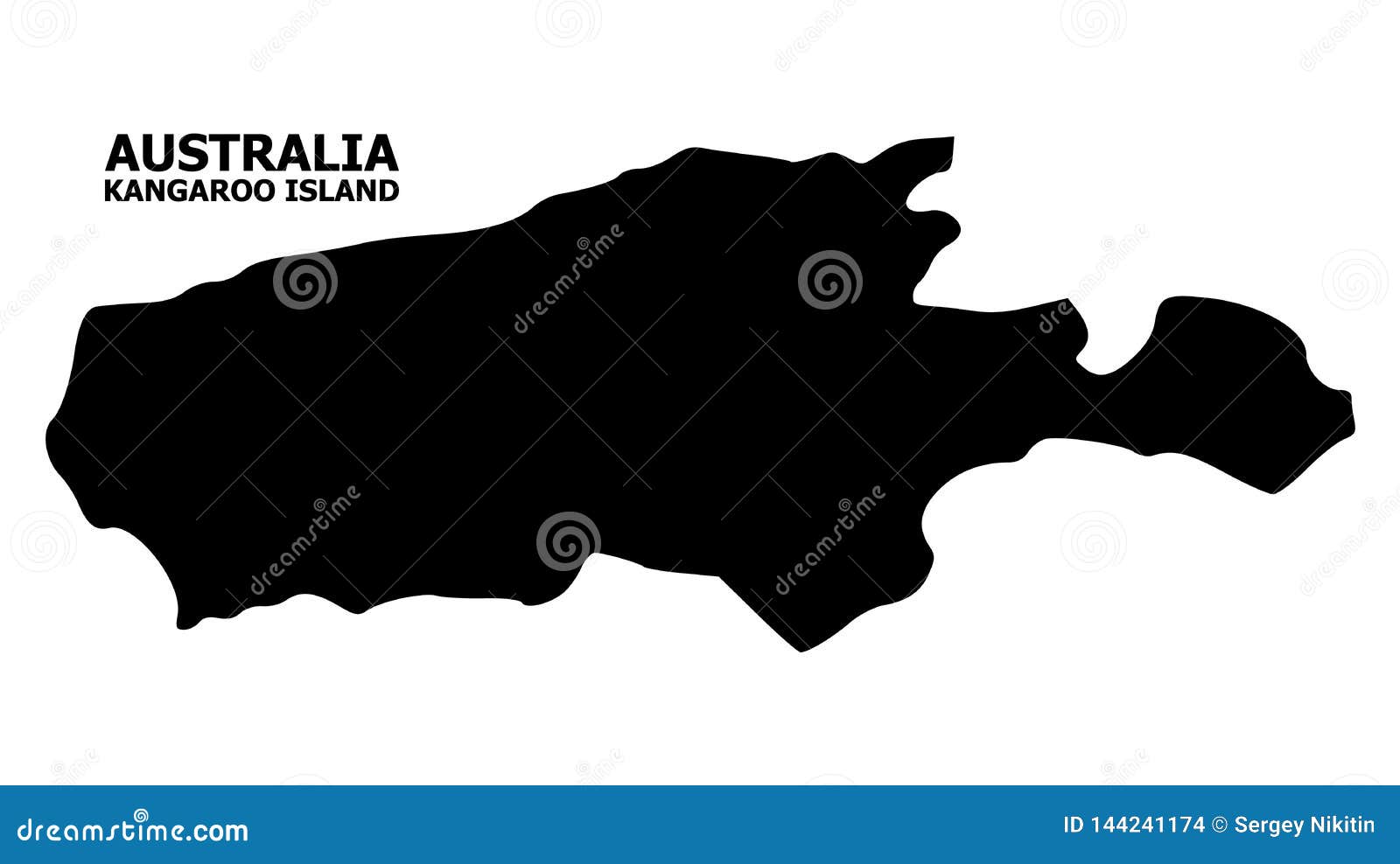 Vector Flat Map Kangaroo Island Name Title Isolated White Background Simple Geographic 144241174 