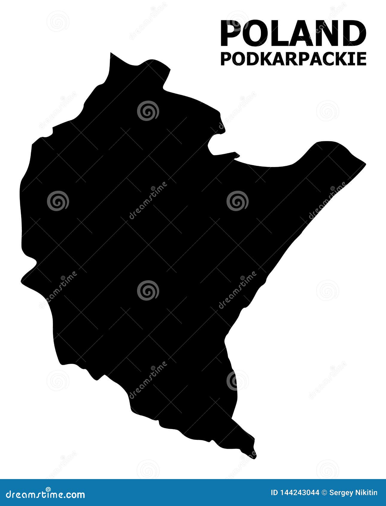  flat map of podkarpackie province with name
