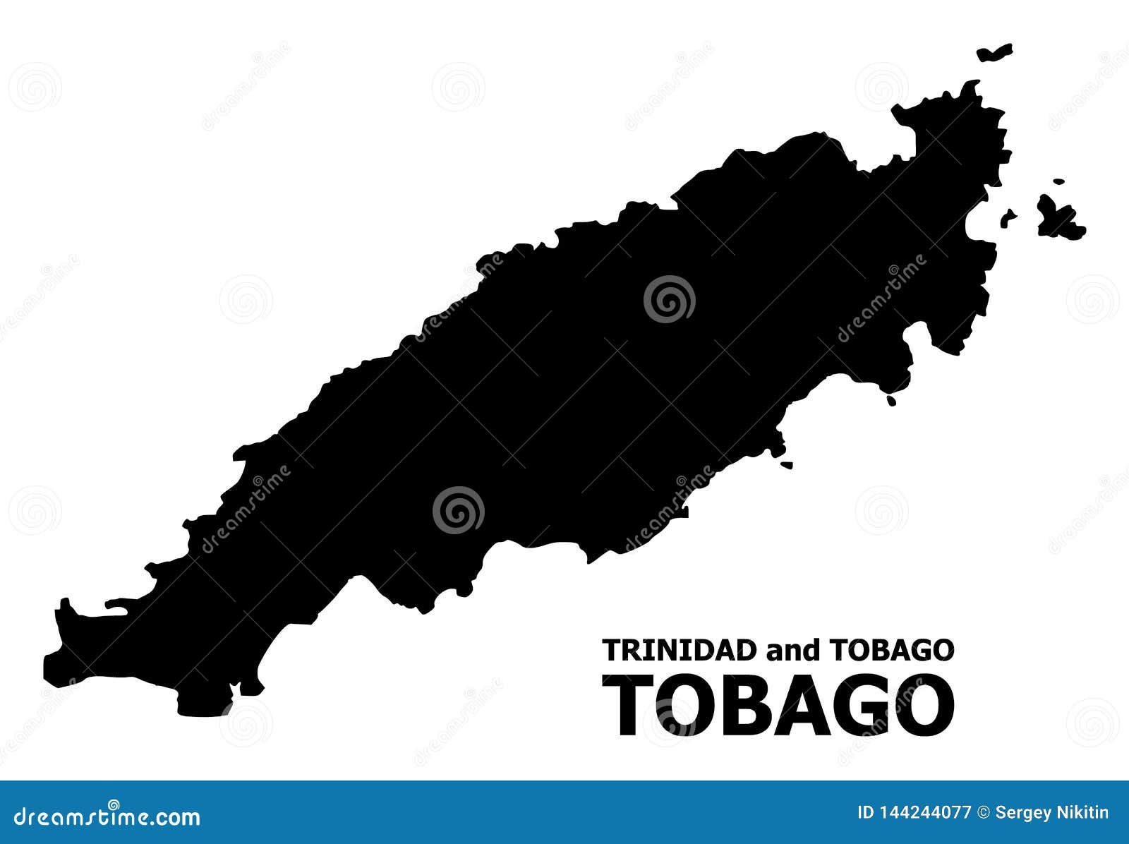 Map Of Tobago Island Vector Flat Map Of Tobago Island With Name Stock Vector - Illustration Of  Solid, Island: 144244077