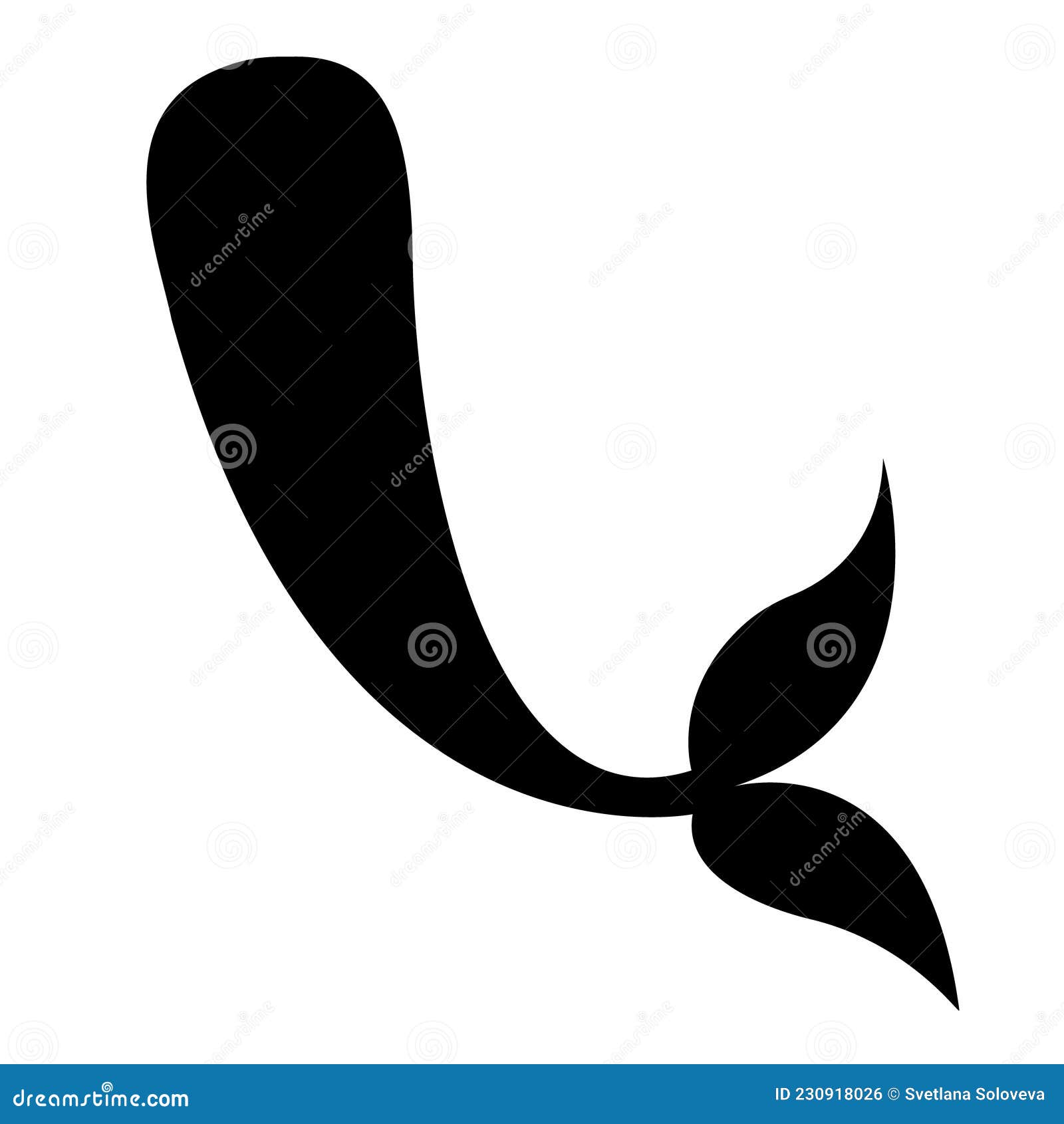 Vector Flat Mermaid Fish Tail Silhouette Stock Vector - Illustration of  fairytale, isolated: 230918026