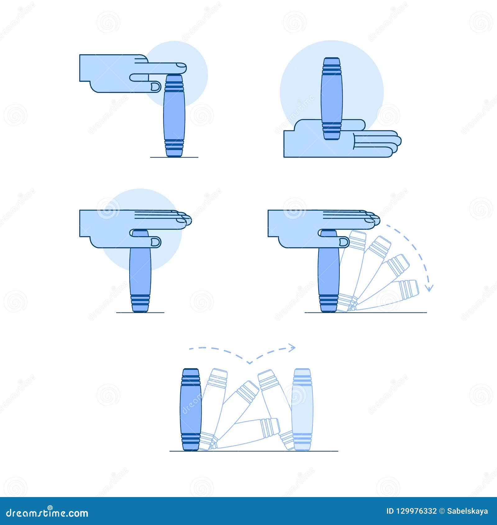 Vector Mokuru Rolling Fidget Set Stock Vector - Illustration of class, method: 129976332