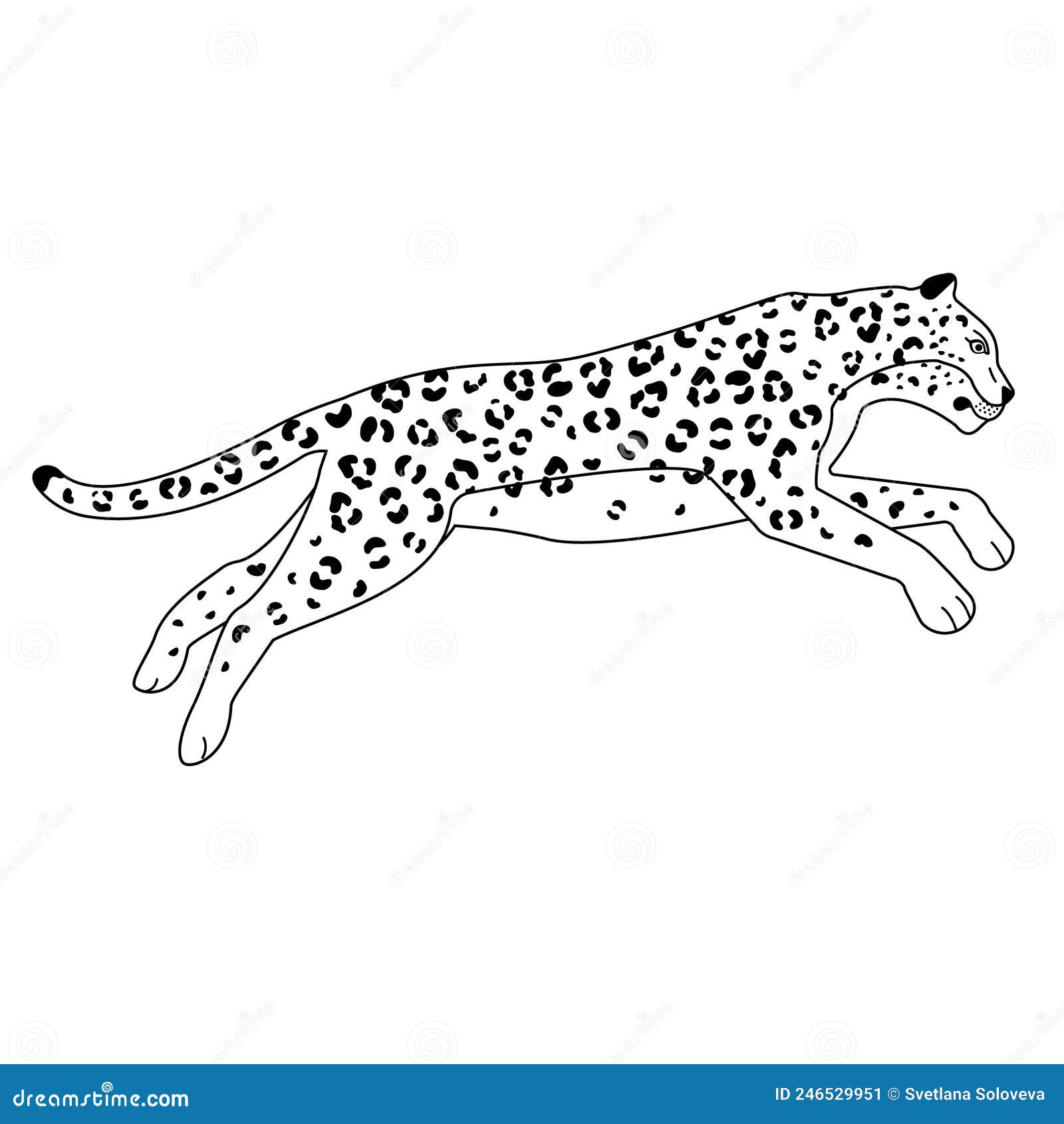 Vector Flat Outline Leopard Stock Illustration - Illustration of icon