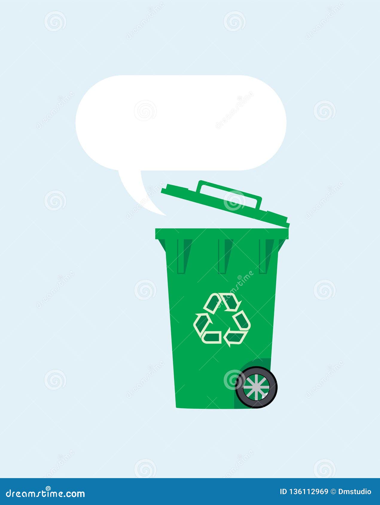 Vector Flat Recycling Wheelie Bin Stock Vector - Illustration of pollution,  container: 136112969