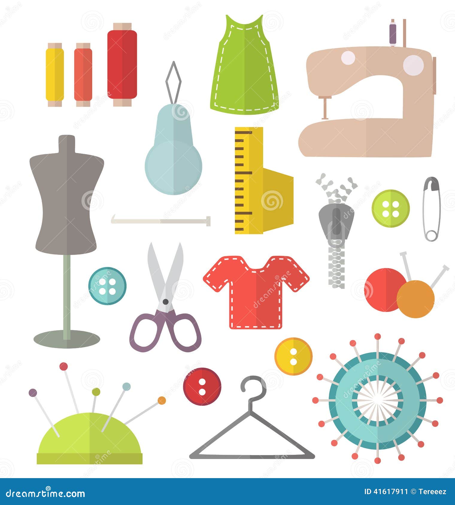 Sewing things stock illustration. Illustration of fashion - 41617911