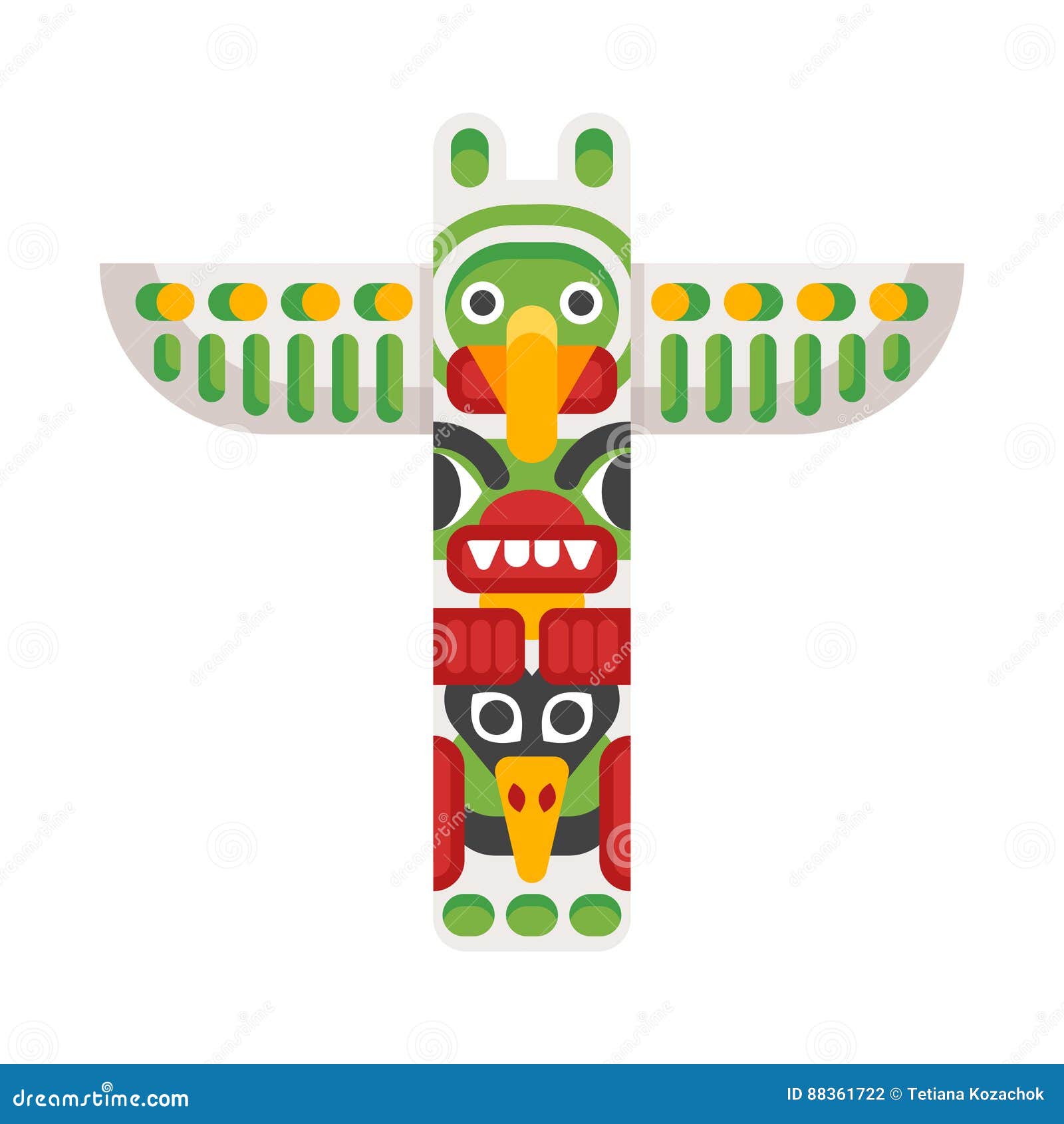 Vector Flat Style Illustration of Totem Stock Vector - Illustration of ...