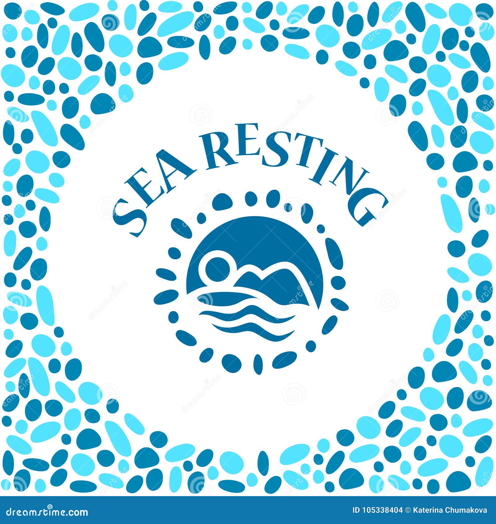  flat touristic company logo   on white background.