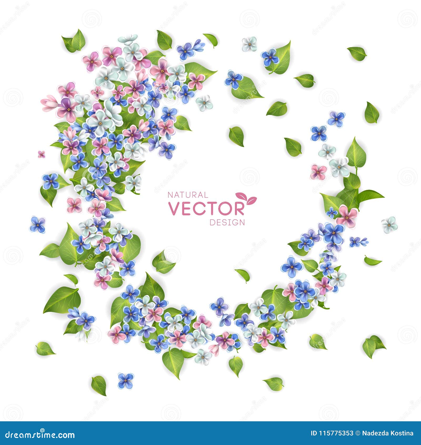 Vector Flying Flowers stock vector. Illustration of detail 115775353