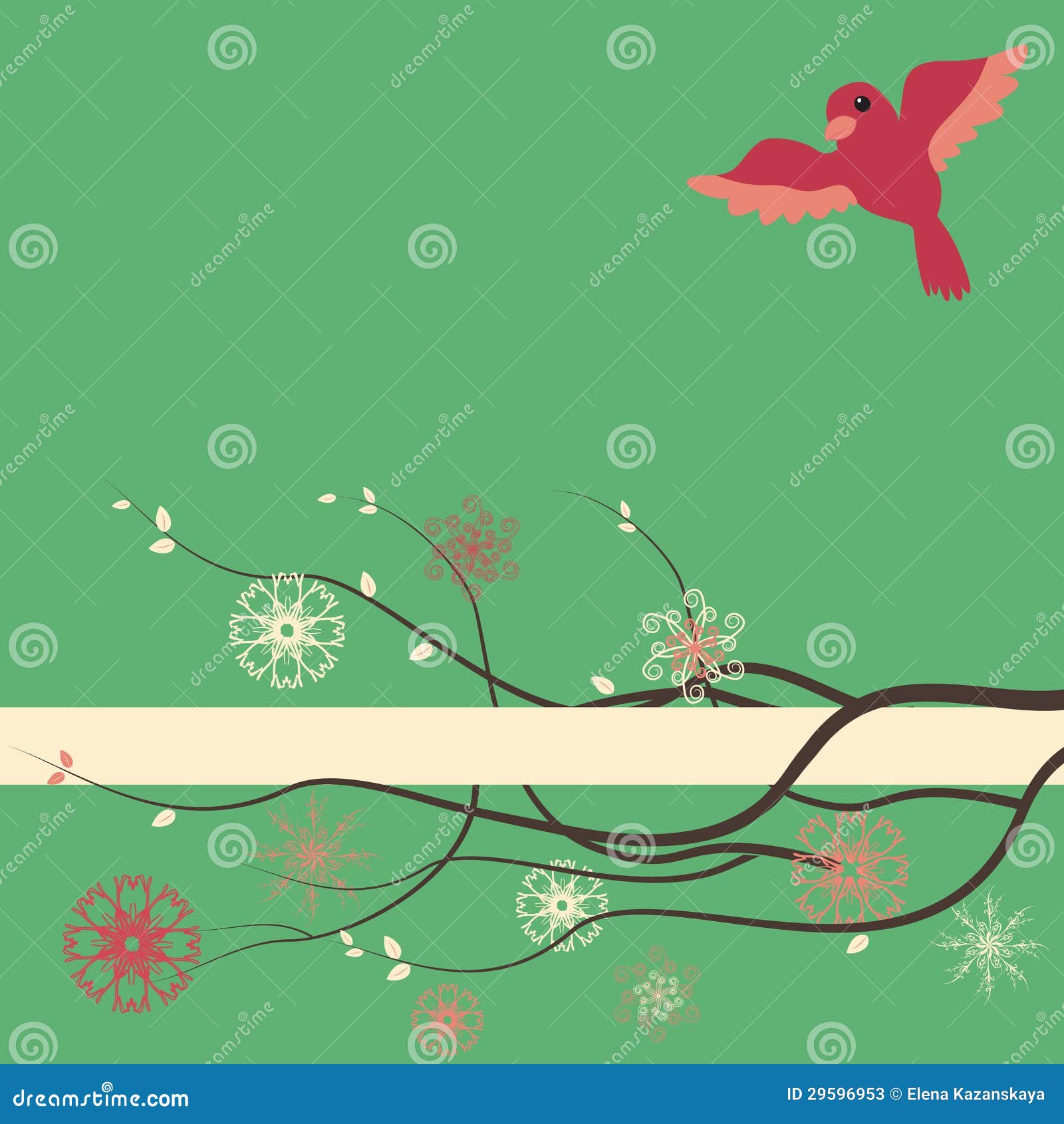 Vector Floral Background with Text Box Stock Vector Illustration of