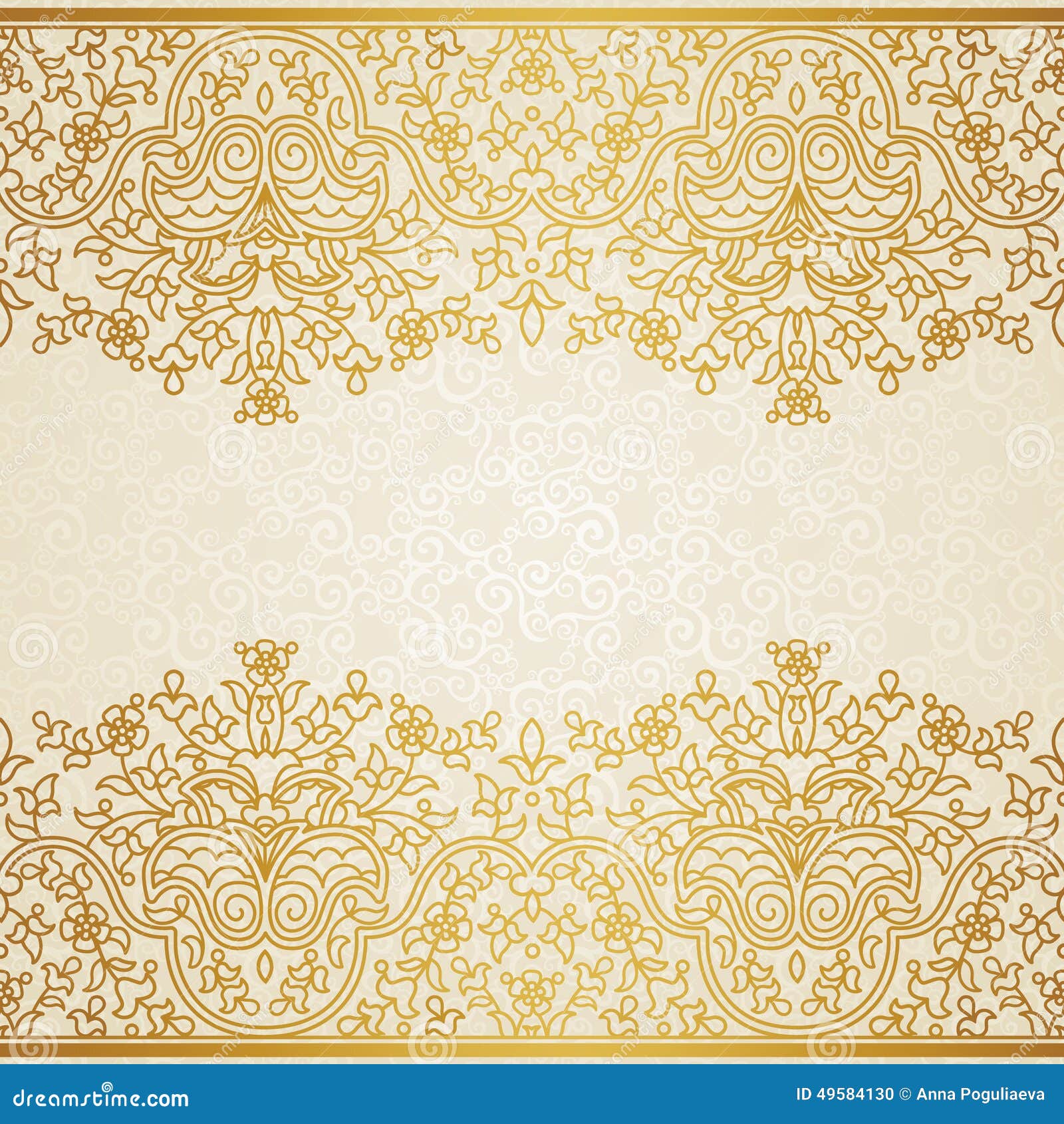 Vector Floral Border In Eastern Style Stock Vector 