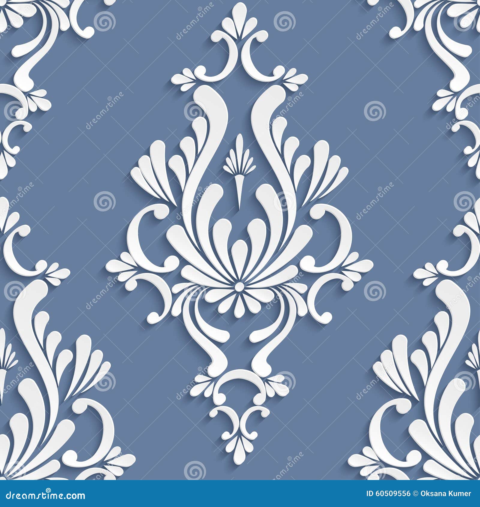 Download Vector Floral Damask Seamless Pattern Stock Vector - Image ...