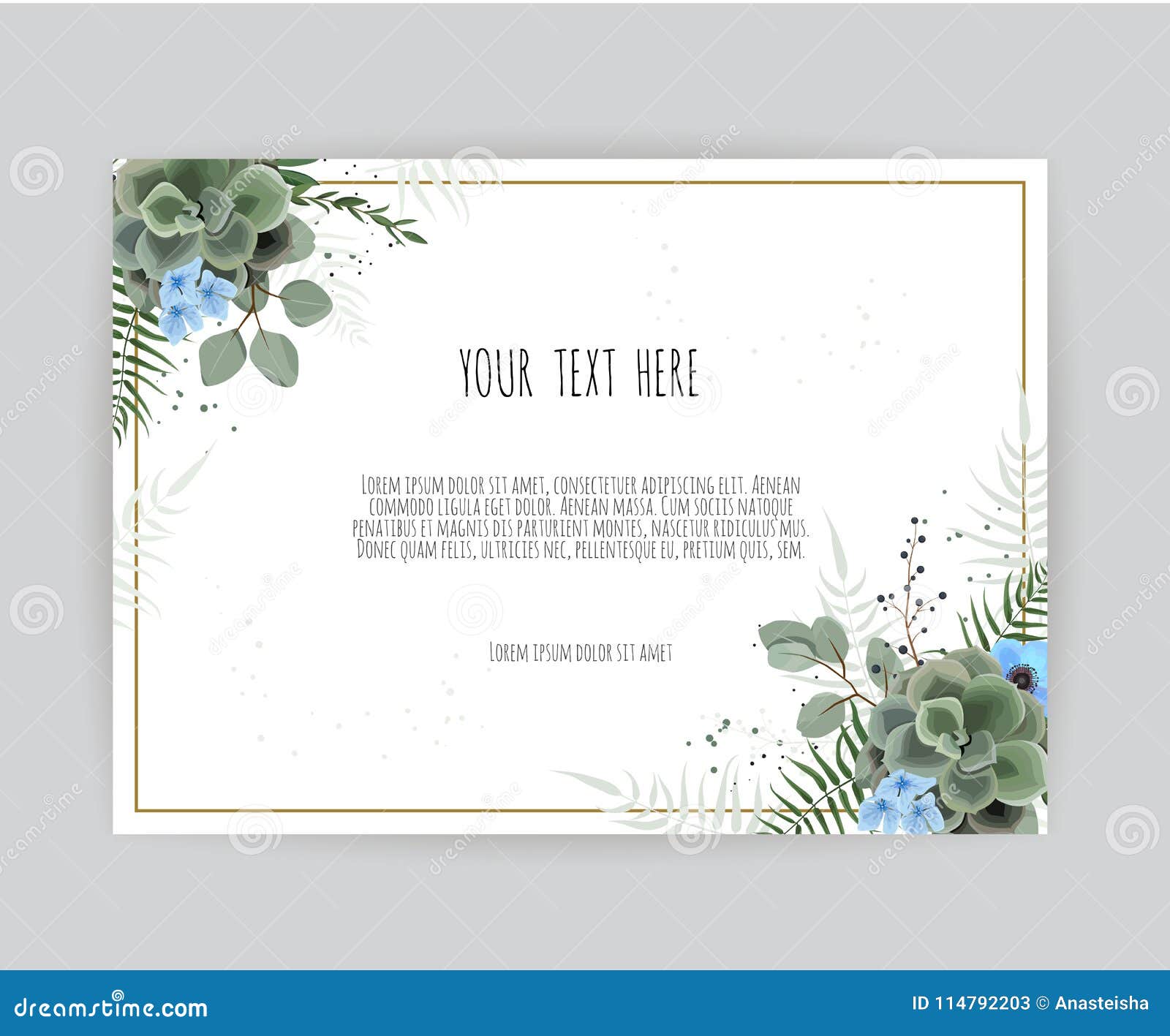 Vector Floral Design Card. Greeting, Postcard Wedding Invite ...