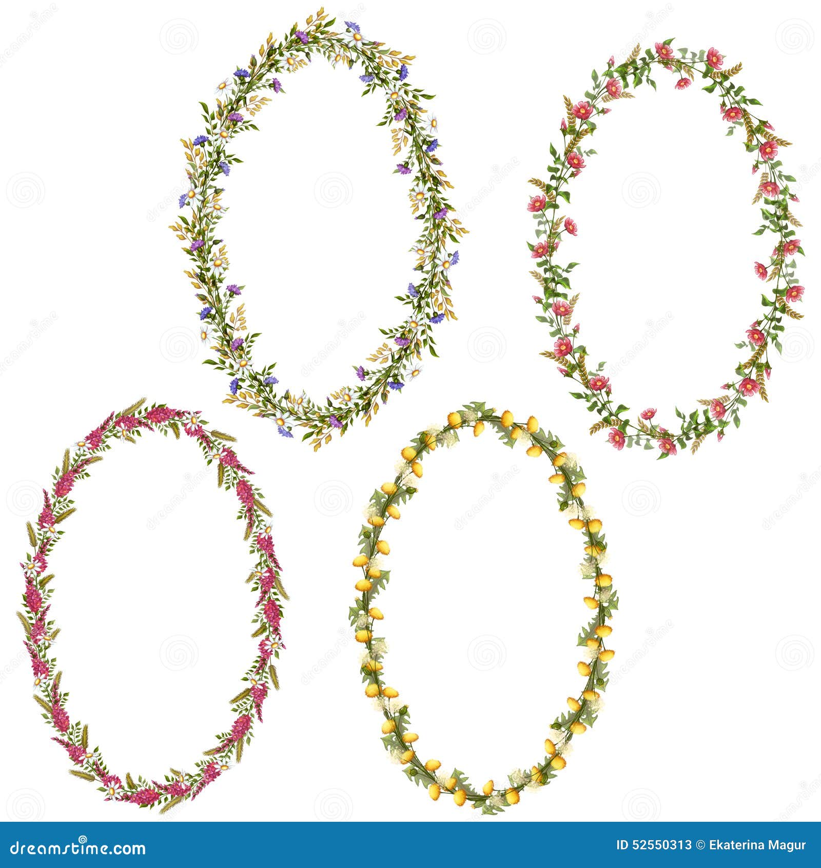 Vector Floral Oval Frames For Your Design Stock Vector Image 52550313