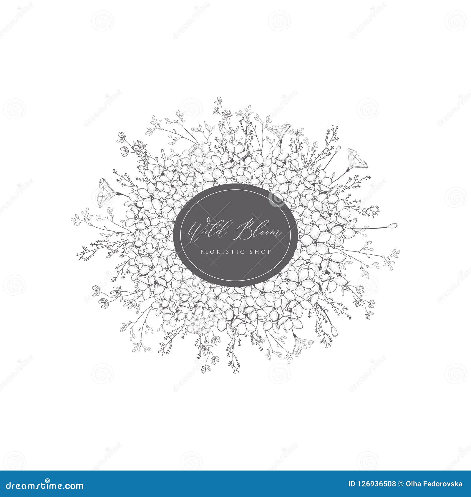  floristic feminine brand logo template frame.