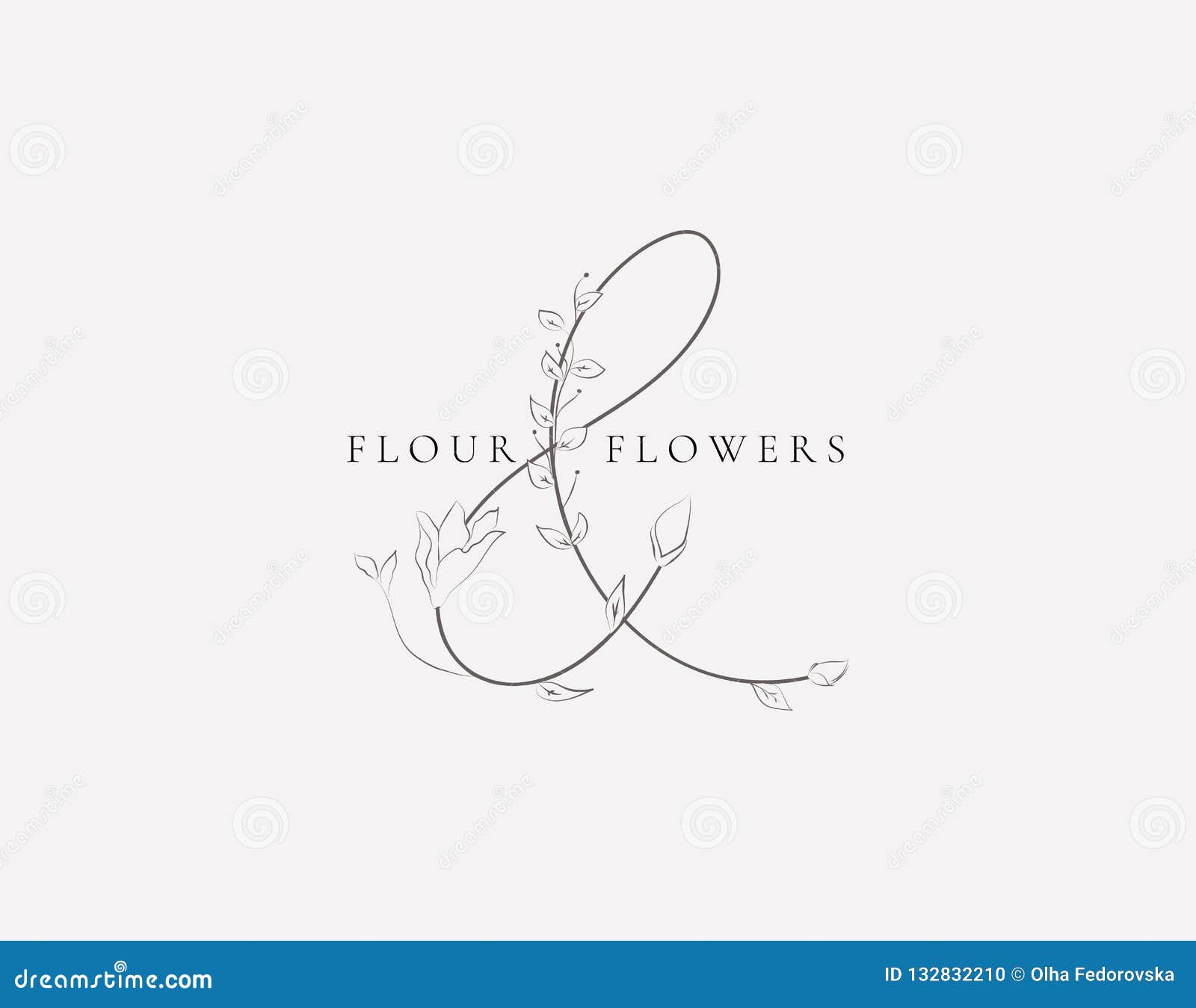  floristic feminine brand logo template monogram.