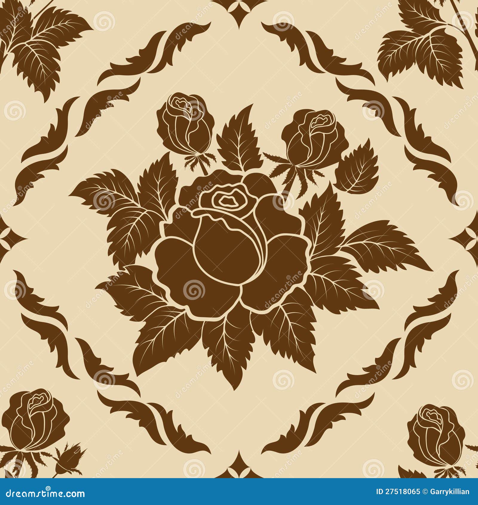 Download Vector Flower Damask Pattern Element Stock Vector - Illustration of baroque, ornament: 27518065