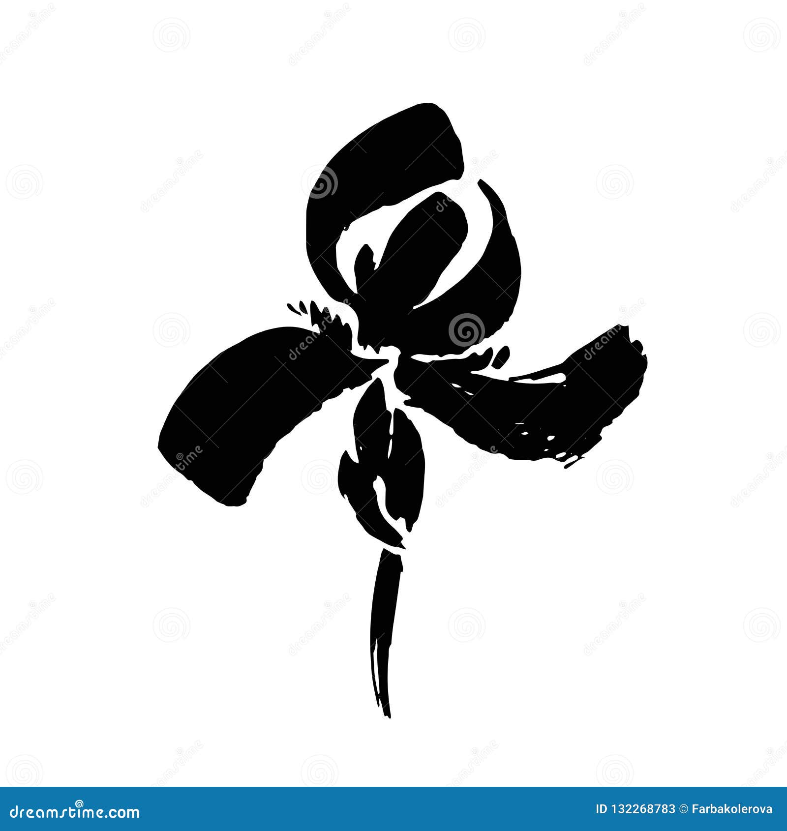 Vector Flower Logo. Floral Background. Calligraphy Ink Stock