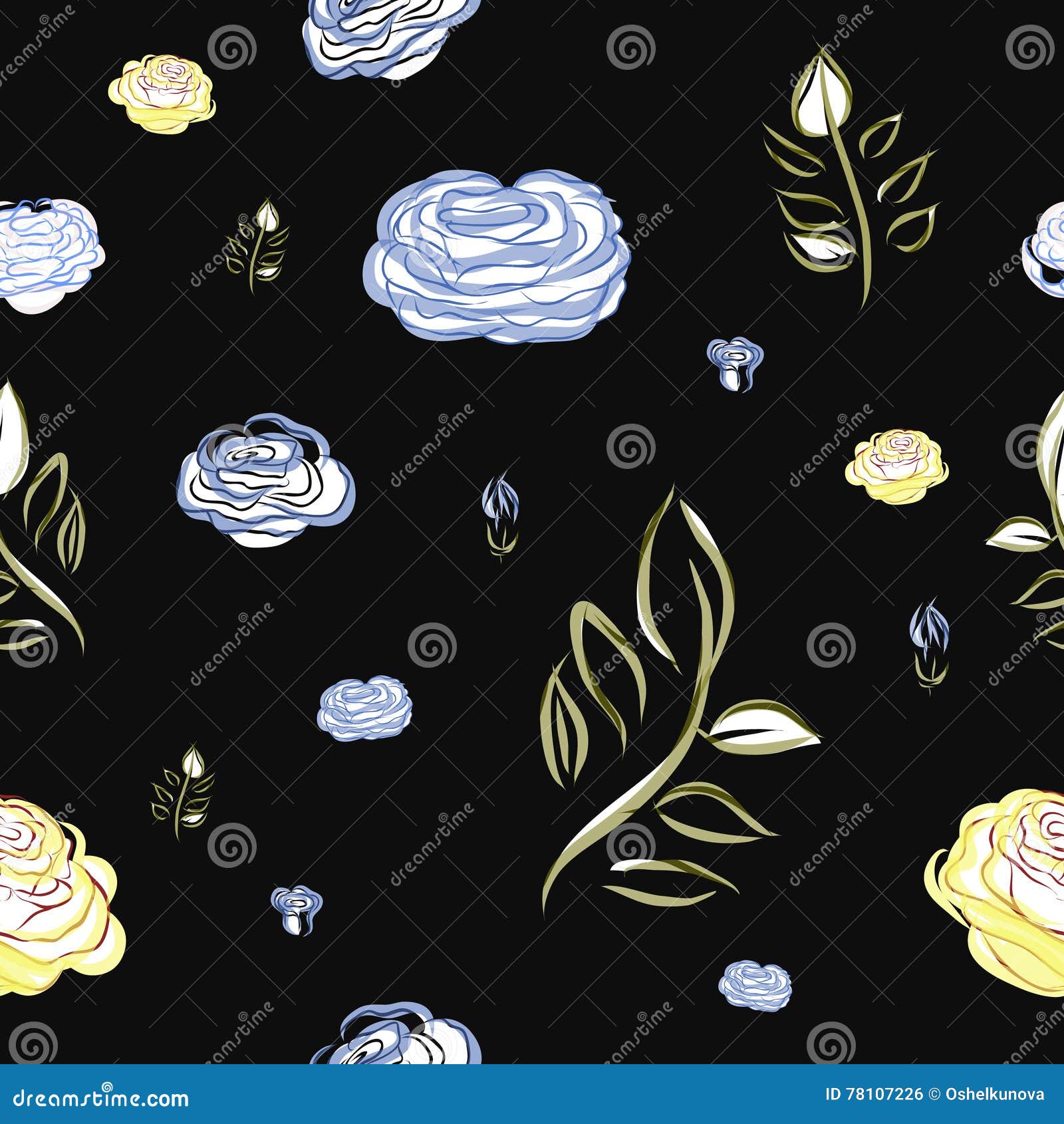 Vector flower pattern. stock vector. Illustration of vector - 78107226