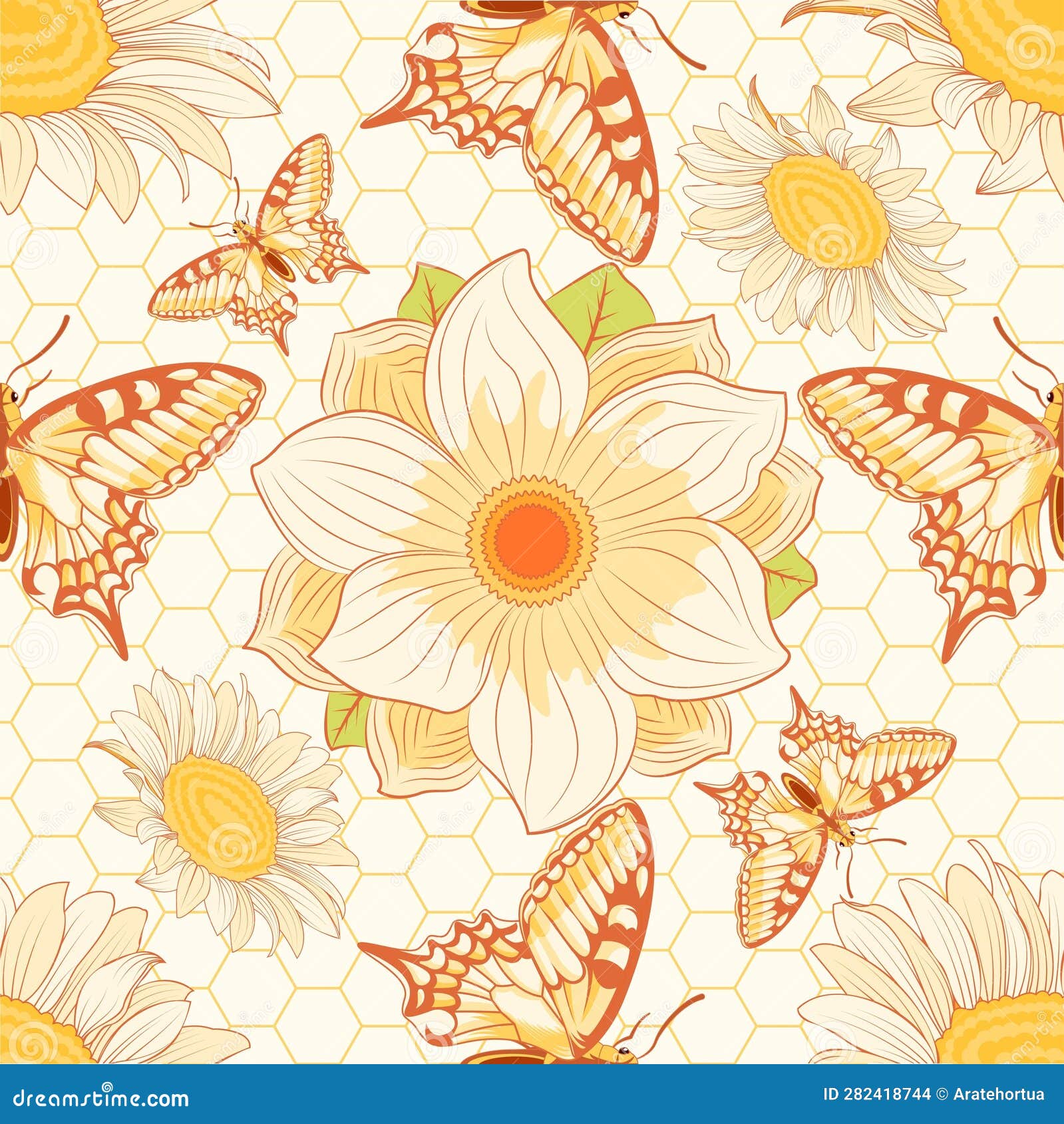 Vector Flower Pattern Wallpaper Isolated Illustration Stock Vector