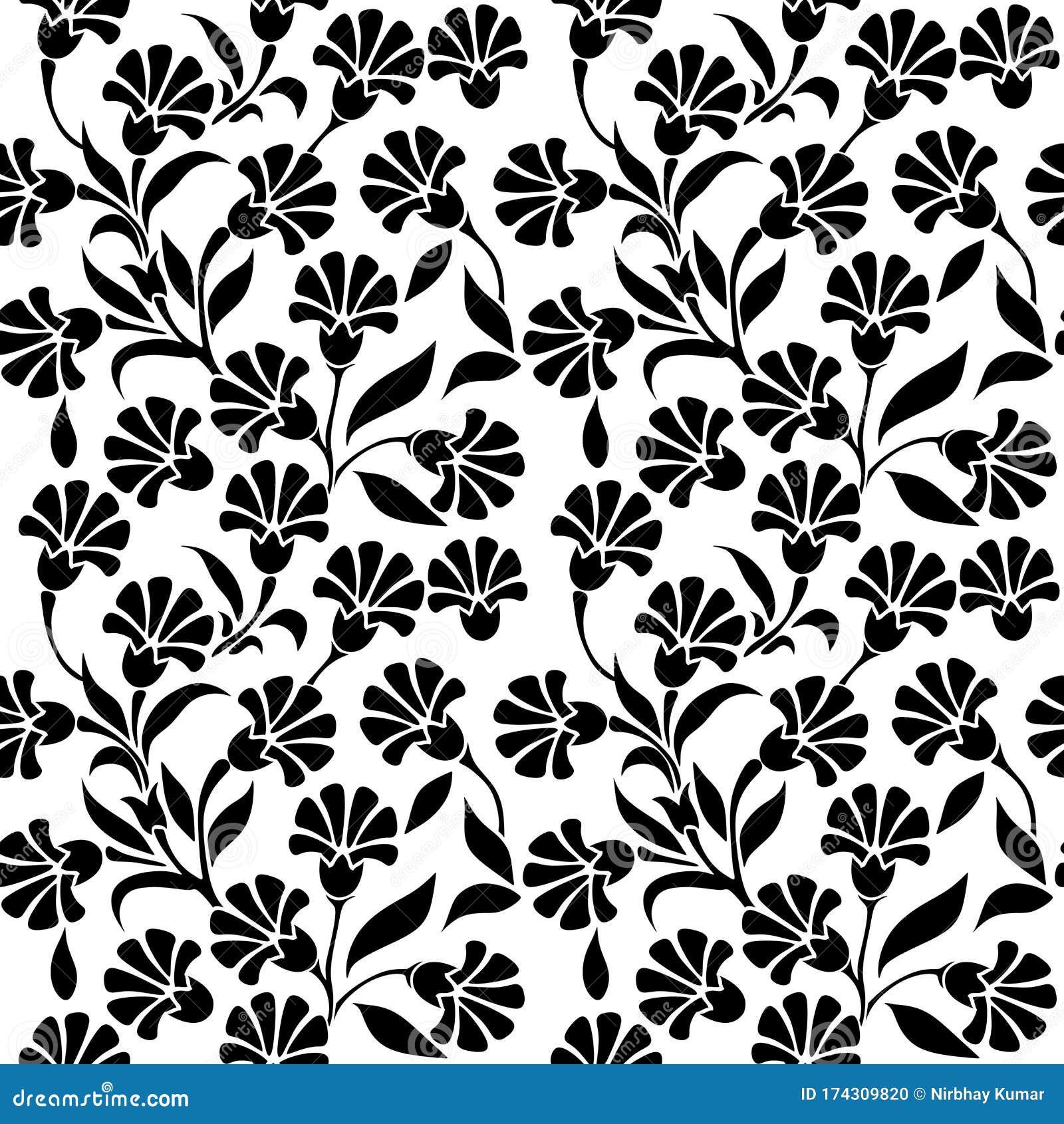Vector Flowers Repeated Pattern Design Stock Vector Illustration of