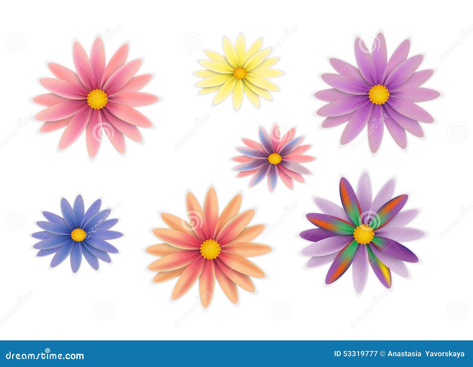 Vector flowers set stock illustration. Illustration of beautiful - 53319777